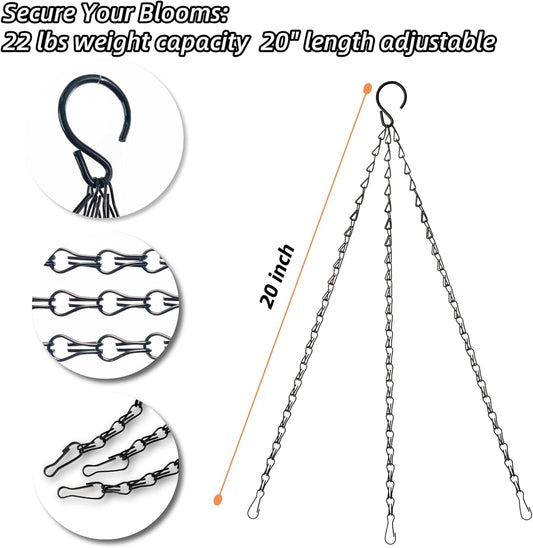20 Inch Hanging Baskets Chain, Hanging Chains with Hooks Flower Pot Chain Replacement Plant Hangers for Planters, Bird Feeders and Lanterns (Classic, 4)