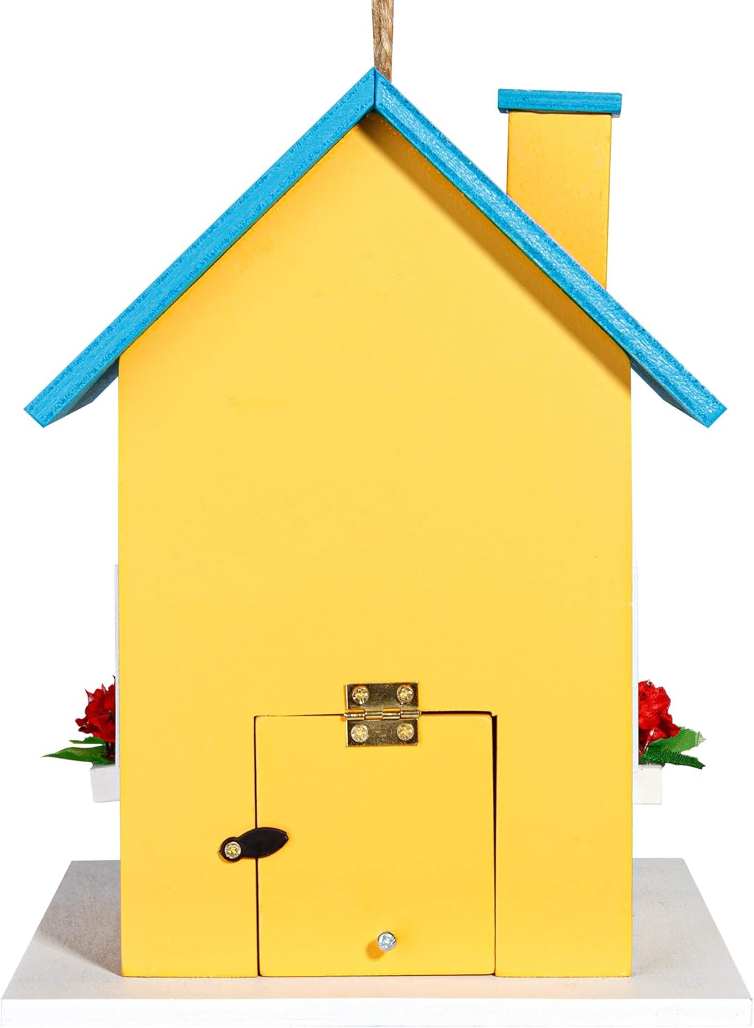 CARTMAN Hanging Colourful Birdhouse Bird Feeder, Wooden Humming Bird Nest, Garden Country Cottages Bird House, Decorative Bird Feeder Gift for Hummingbirds, Cardinal, Bluebird and Wild Birds