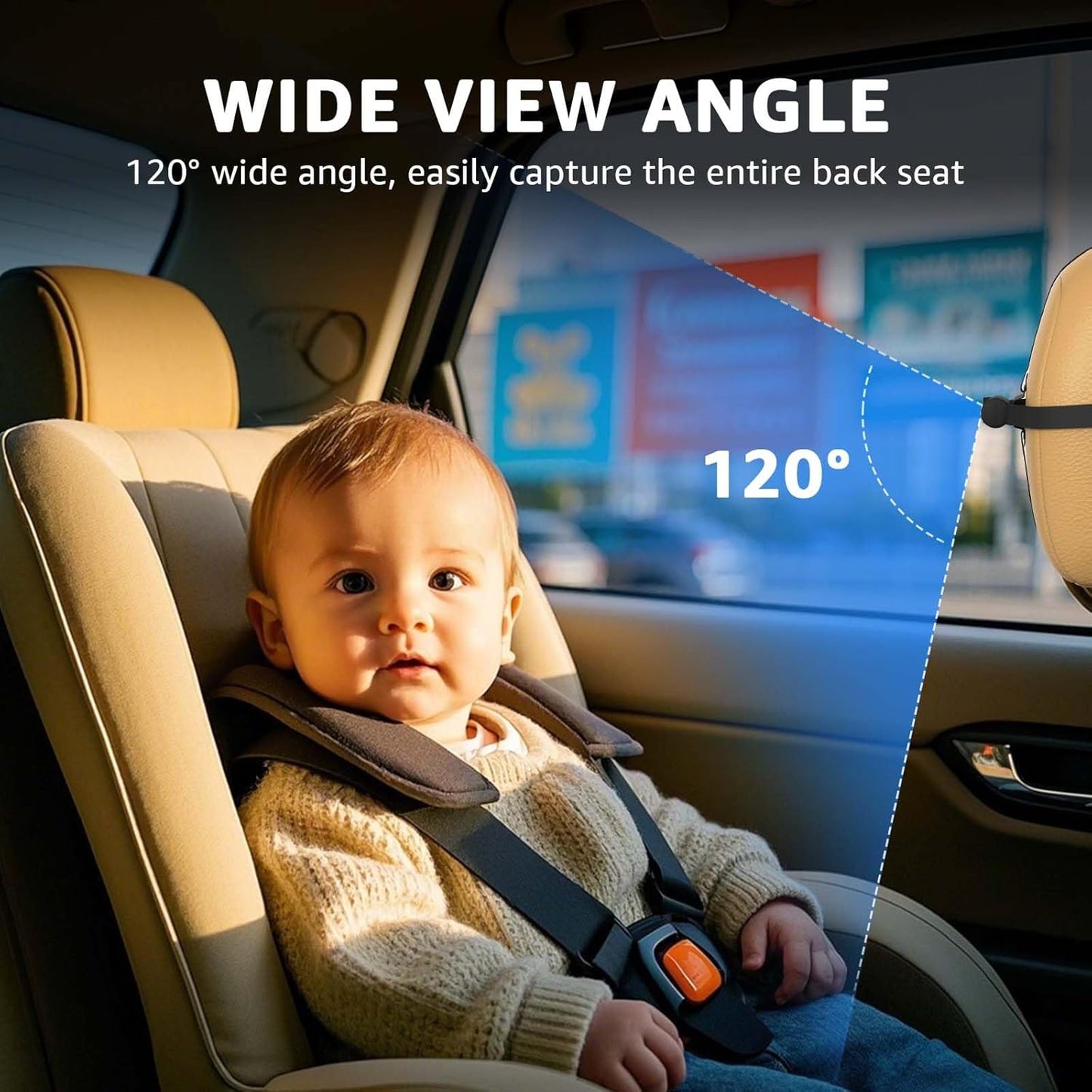Baby Car Camera, HD Display Baby Car Mirror with Night Vision Feature,