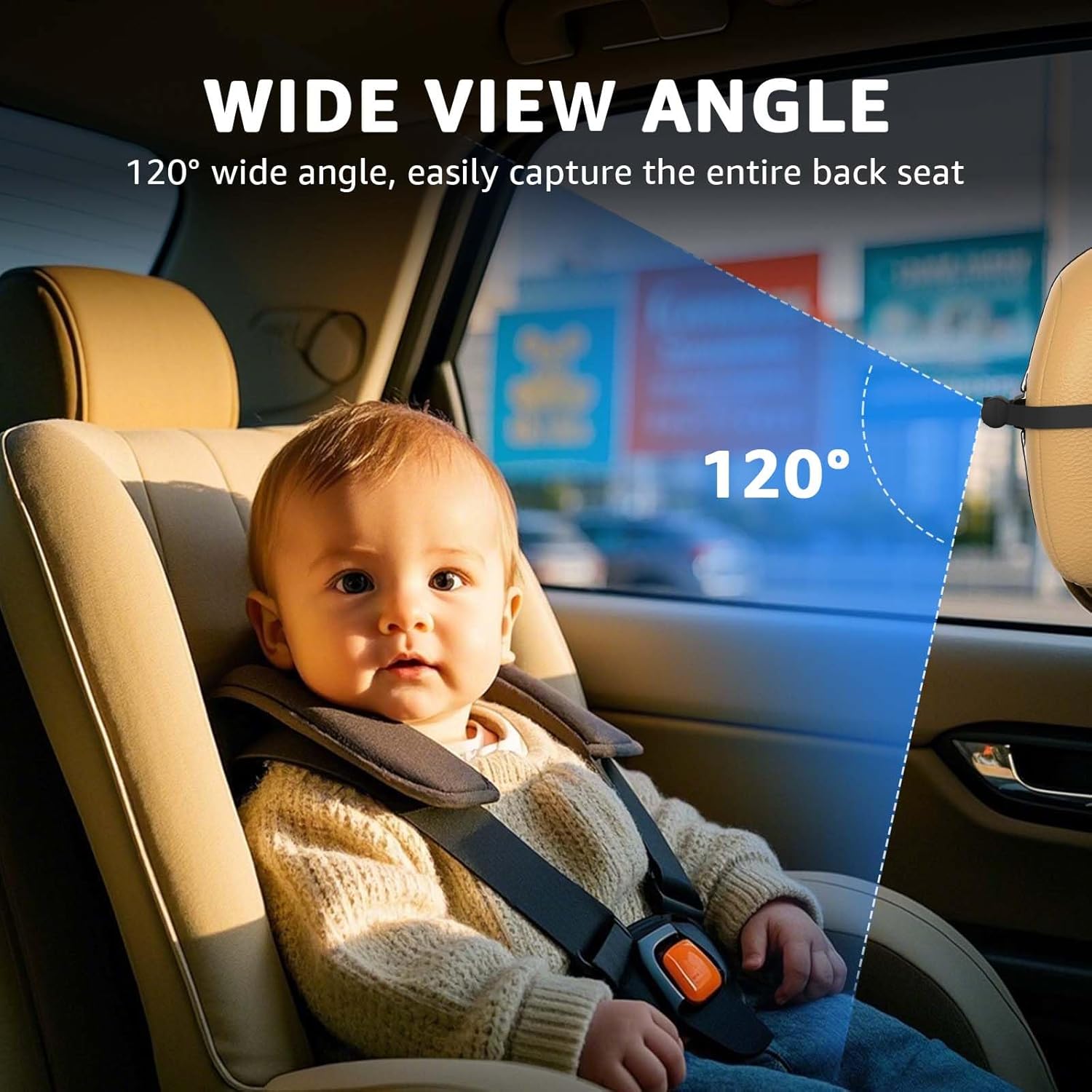 Baby Car Camera, HD Display Baby Car Mirror with Night Vision Feature,