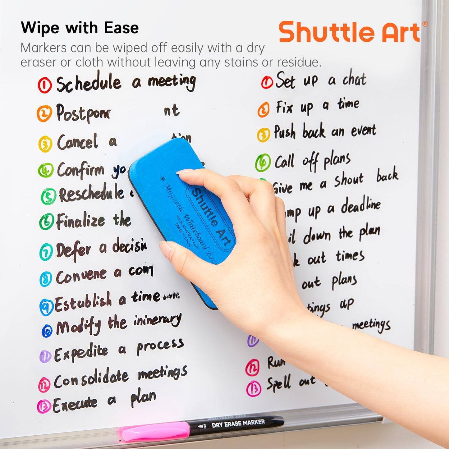 Shuttle Art Dry Erase Markers, 32 Pack 16 Colors Whiteboard Markers,Fi
