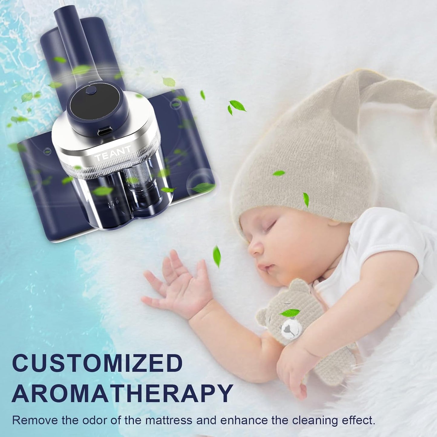 Mattress Vacuum Bed Vacuum Cleaner with 253.7nm UV-C Light, Hyper Heli