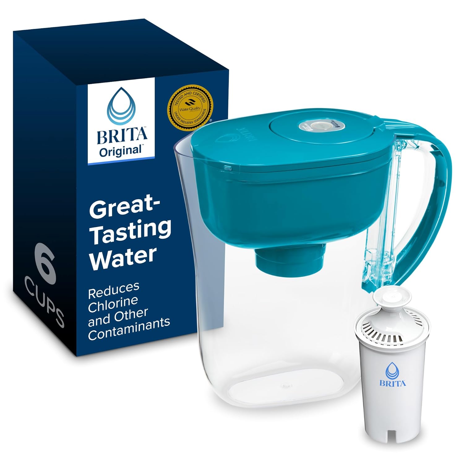 Brita Metro Water Filter Pitcher with SmartLight Change Indicator, BPA