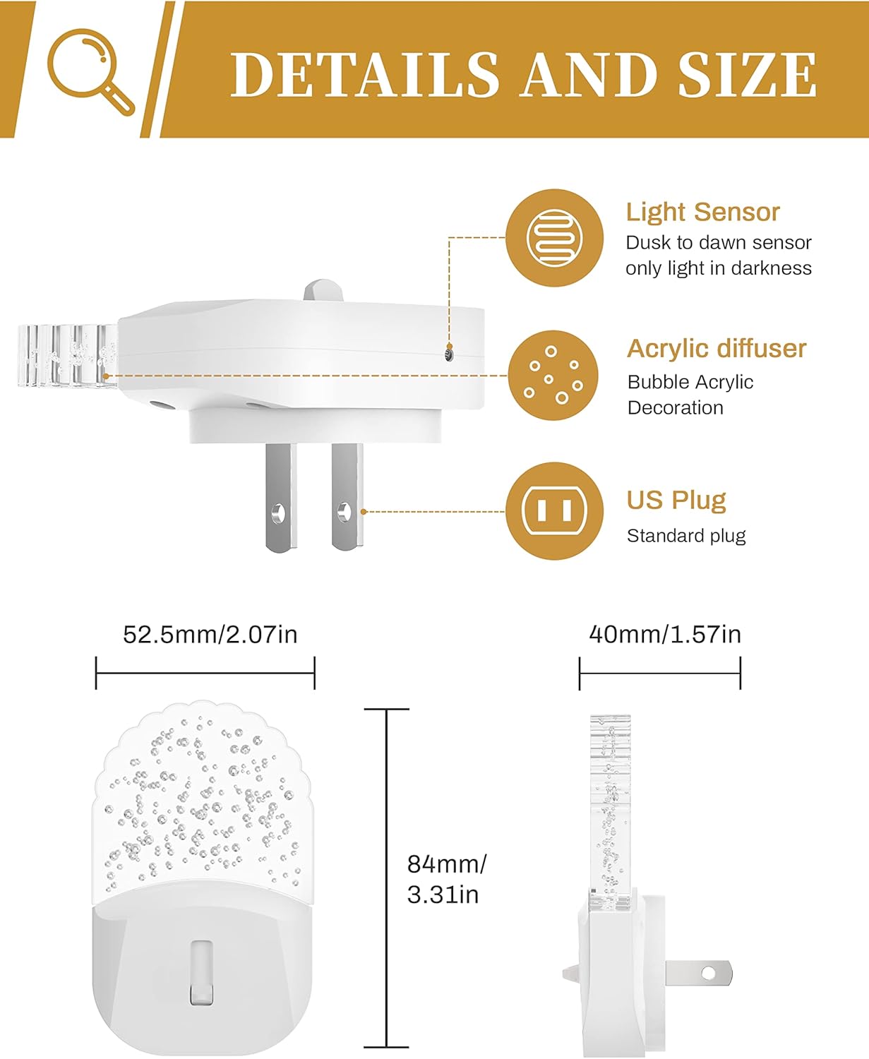 DORESshop LED Night Light, Baby Night Lights [2 Pack], Plug in Night L