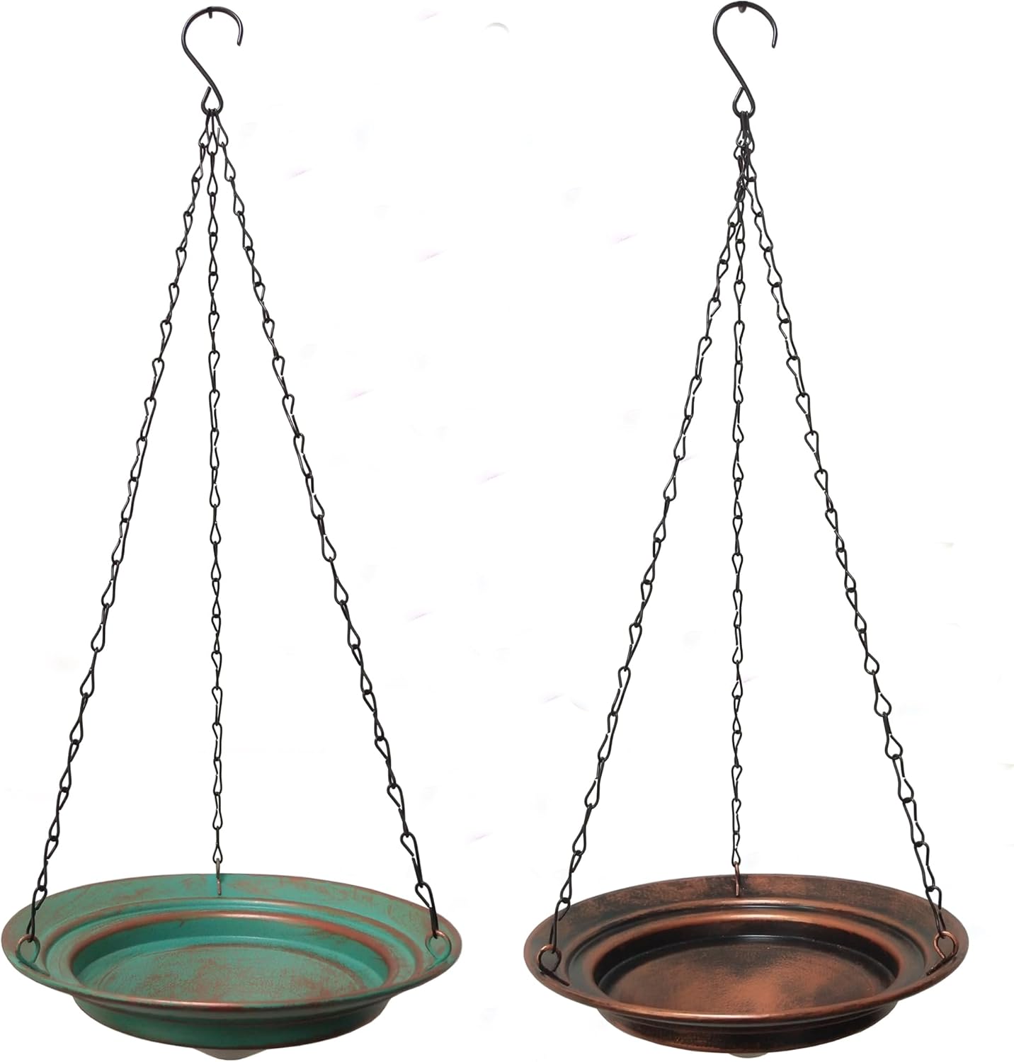 2PCS metal birdfeeder hanging for outside, bird seed platform for garden patio backyard decorative, flower bird feeder ornament