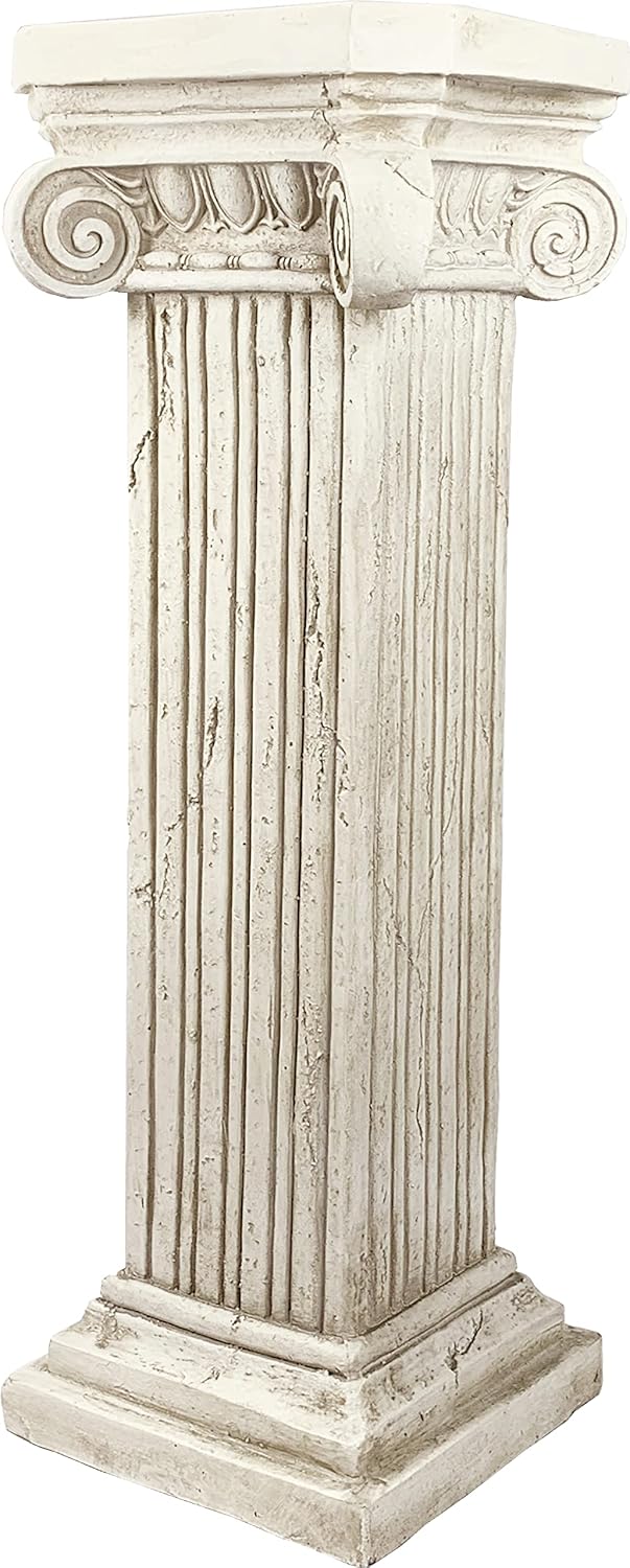 38'' Tall Roman Column with Base Roman Pillar Greek Column Magnesium Oxide Large Size Statue Sculpture Pedestal Stand Holder for Indoor Outdoor Wedding Birthday Party Decor