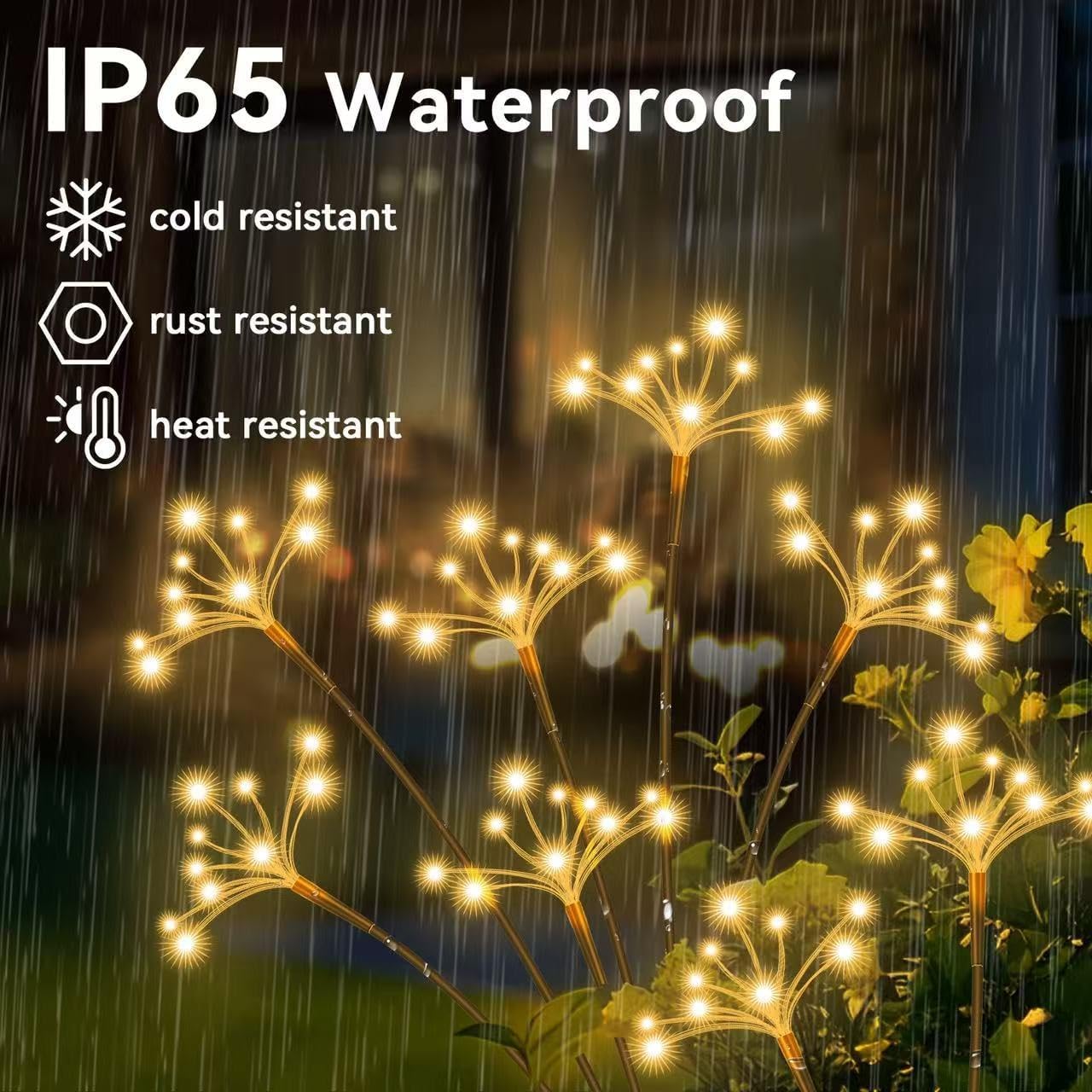 JJGoo Solar Garden Lights, New Upgraded 2 Pack Solar Swaying Starburst