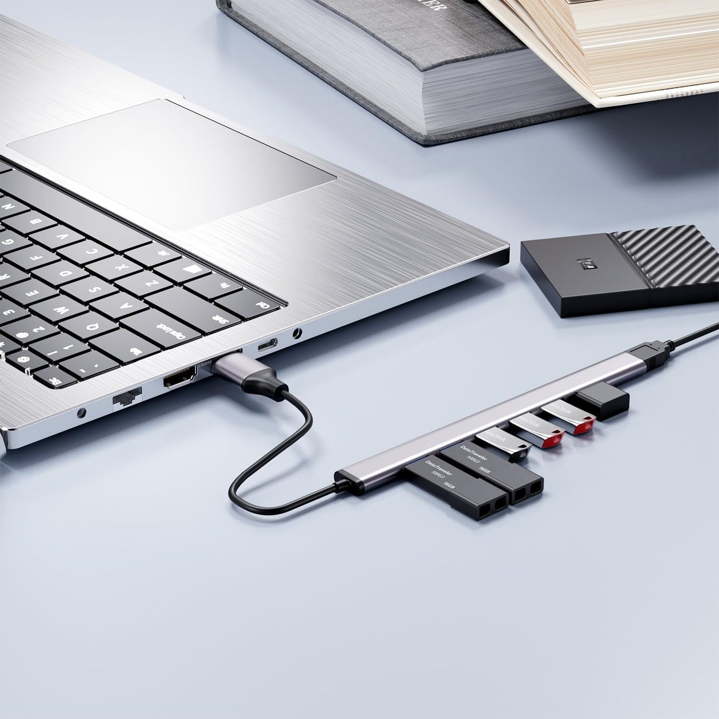 USB 3.0 hub, SNLLMZI Aluminium USB 3.0 7 Port Hub Expander,Ultra Slim 