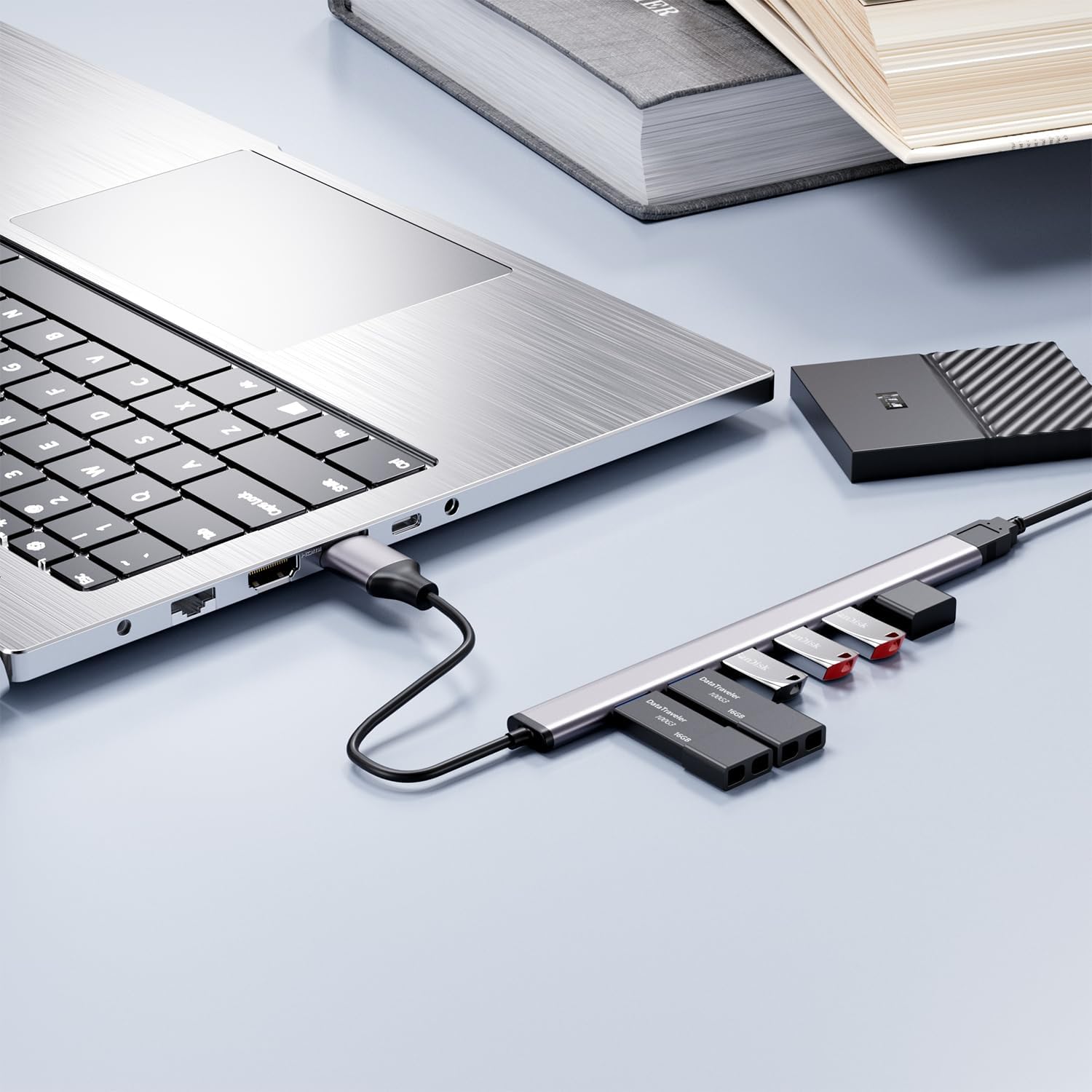 USB 3.0 hub, SNLLMZI Aluminium USB 3.0 7 Port Hub Expander,Ultra Slim 