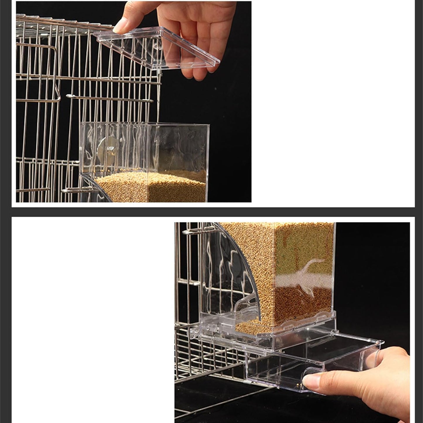 Transparent Bird Feeder House Anti-Splash Design Outdoor Birdfeeders Hangings Birdhouse for Outside Garden