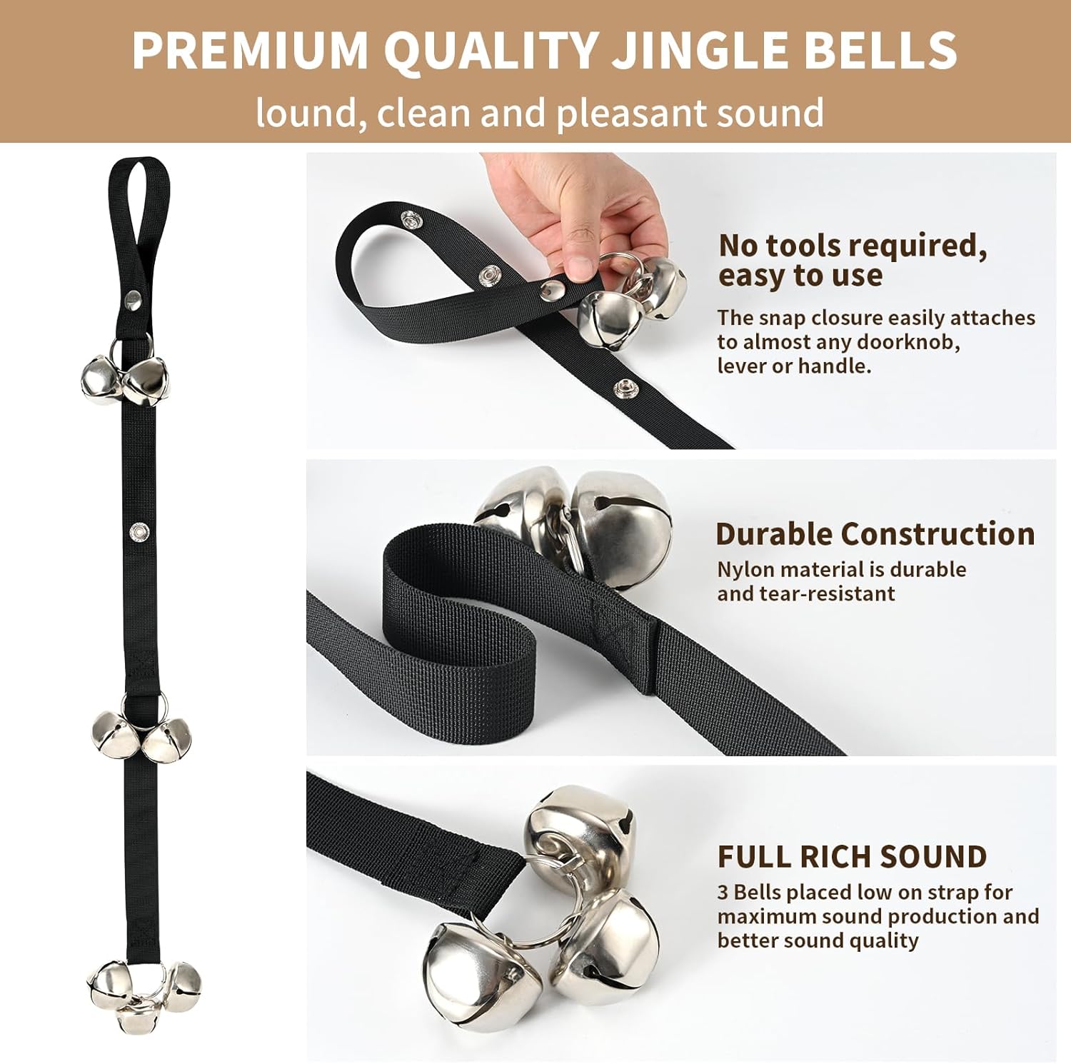 Upgraded Puppy Bells Dog Doorbells for Door Knob/Potty Training/Go Out