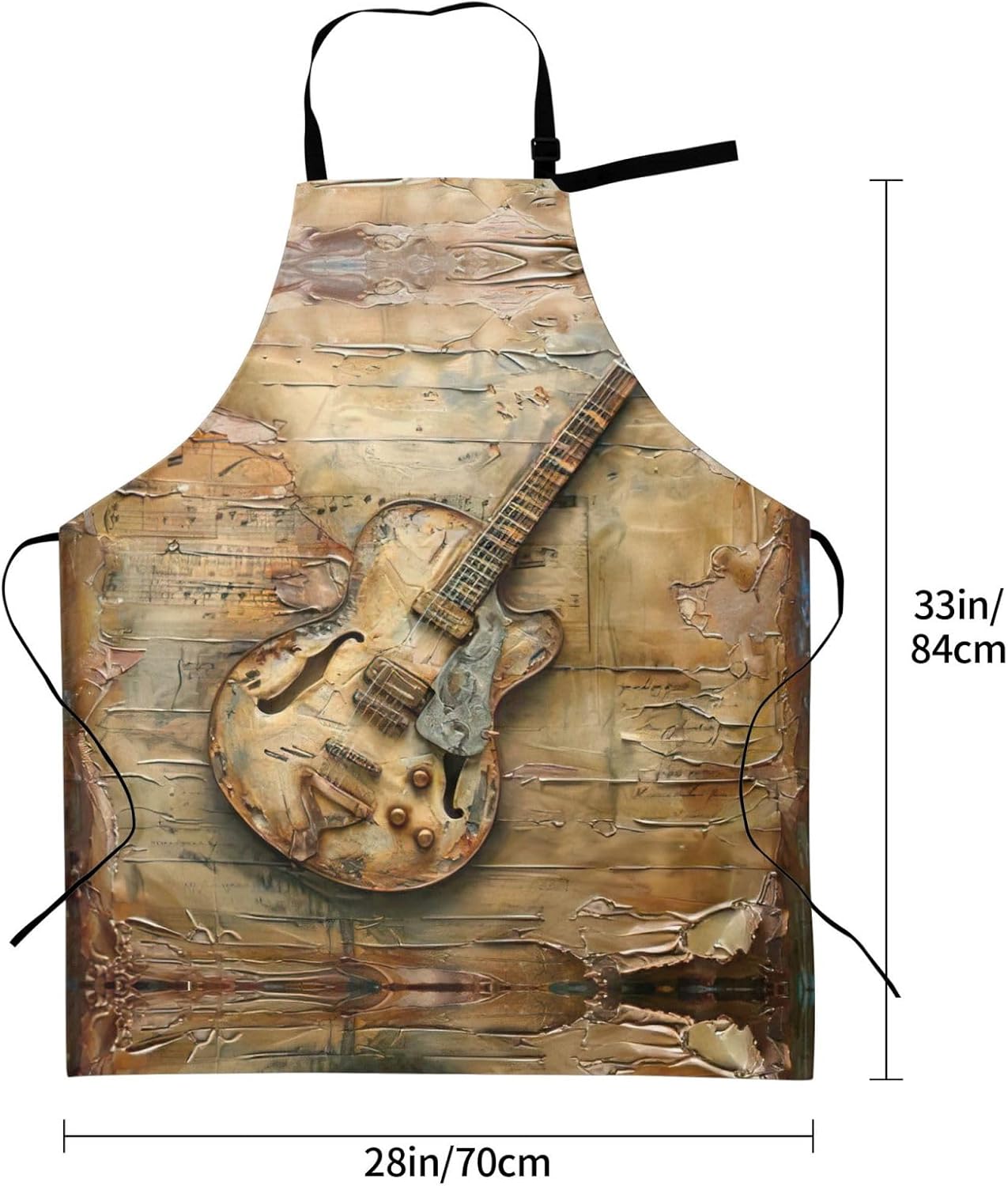 Nice Guitar print Waterproof chef's apron with pocket apron for kitchen cooking baking barbecue and gardening