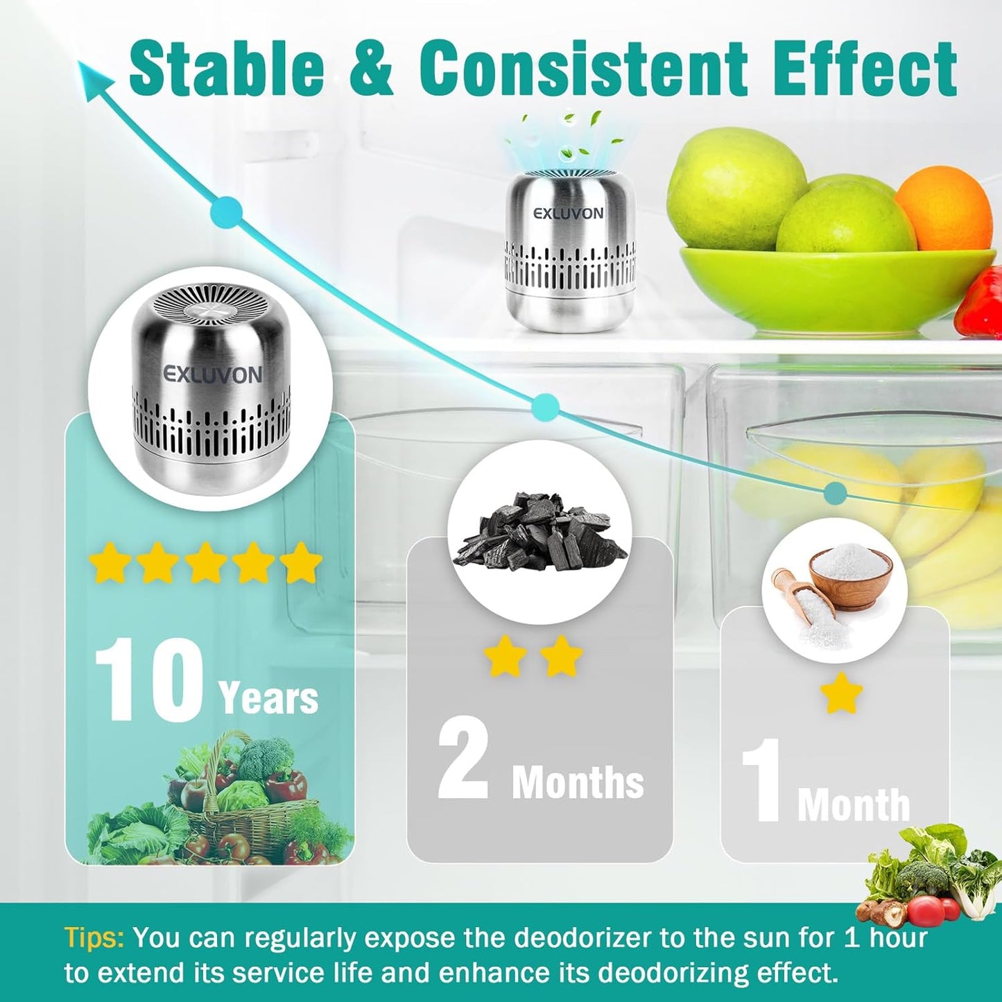 Refrigerator Deodorizer,Lasts for 10 Years,Fridge Deodorizer Kitchen G
