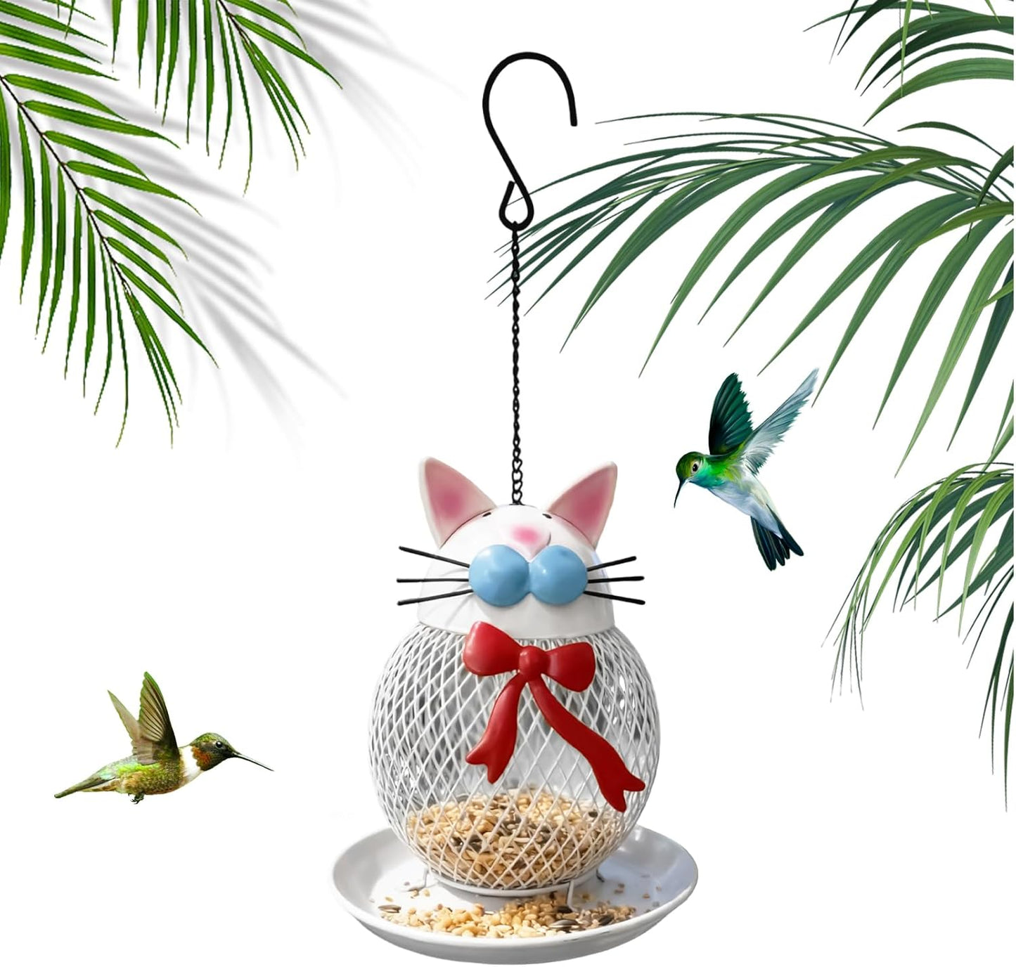 Wild Bird Feeders - Squirrel Proof Cat Shape Feeding Station - Outdoor Finch Feeder,for Finch Garden Backyard Balcony Porch Patio Yard Outside