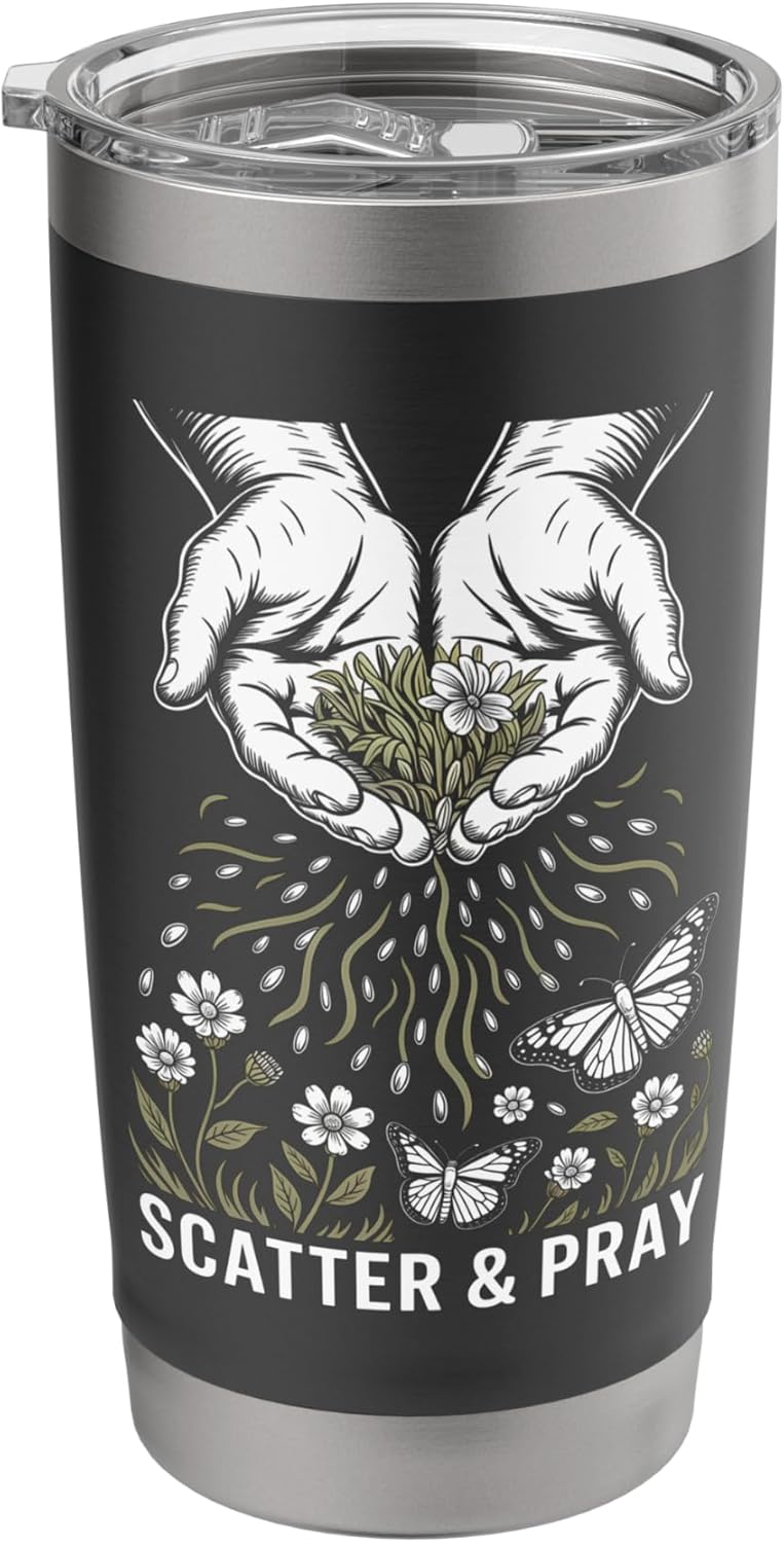 Scatter & Pray Wildflower Seed Bombing Garden Design for Stainless Steel Insulated Tumbler
