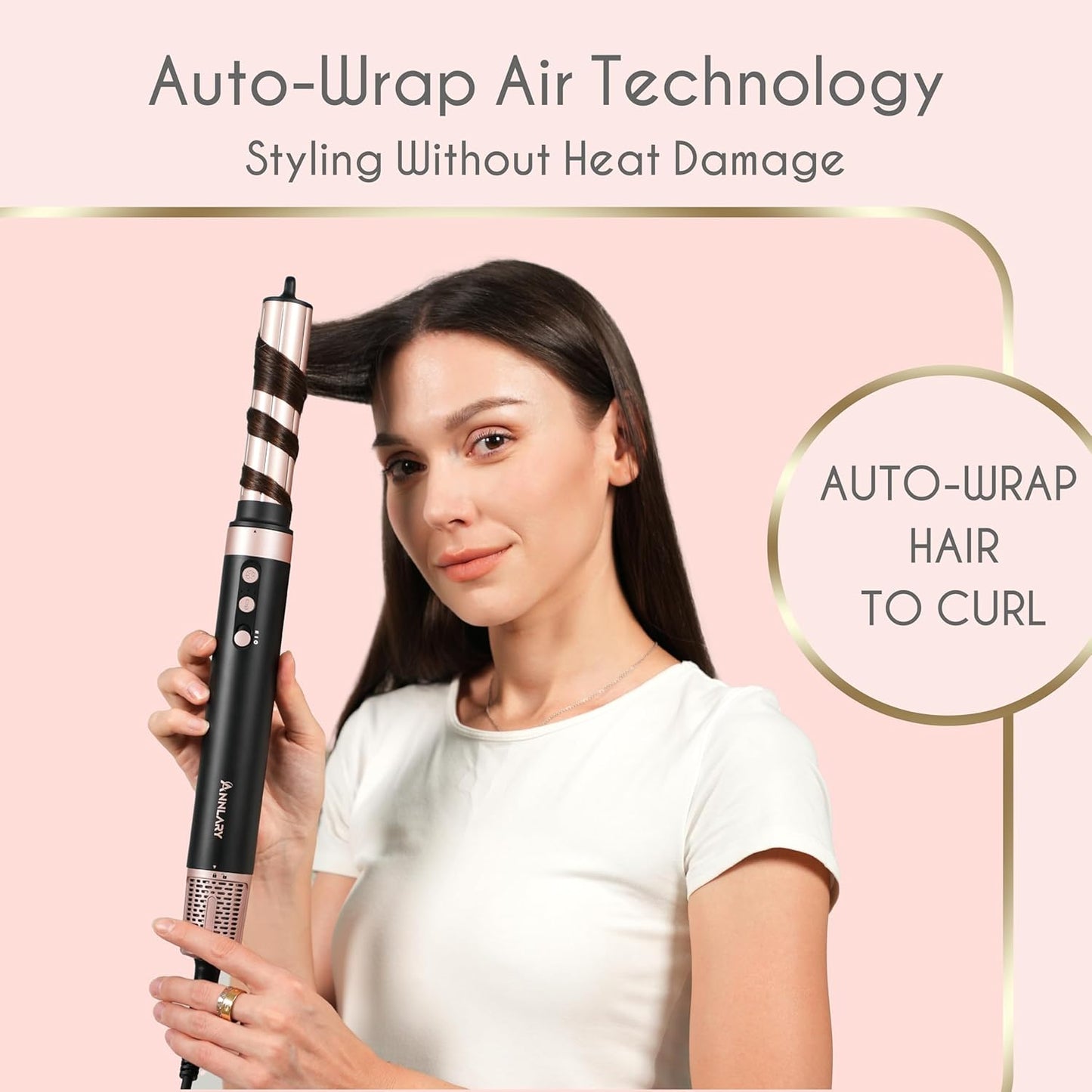 5 in 1 Ionic Hot Air Styler, 1400W Powerful Hair Dryer Brush, Auto-Wra