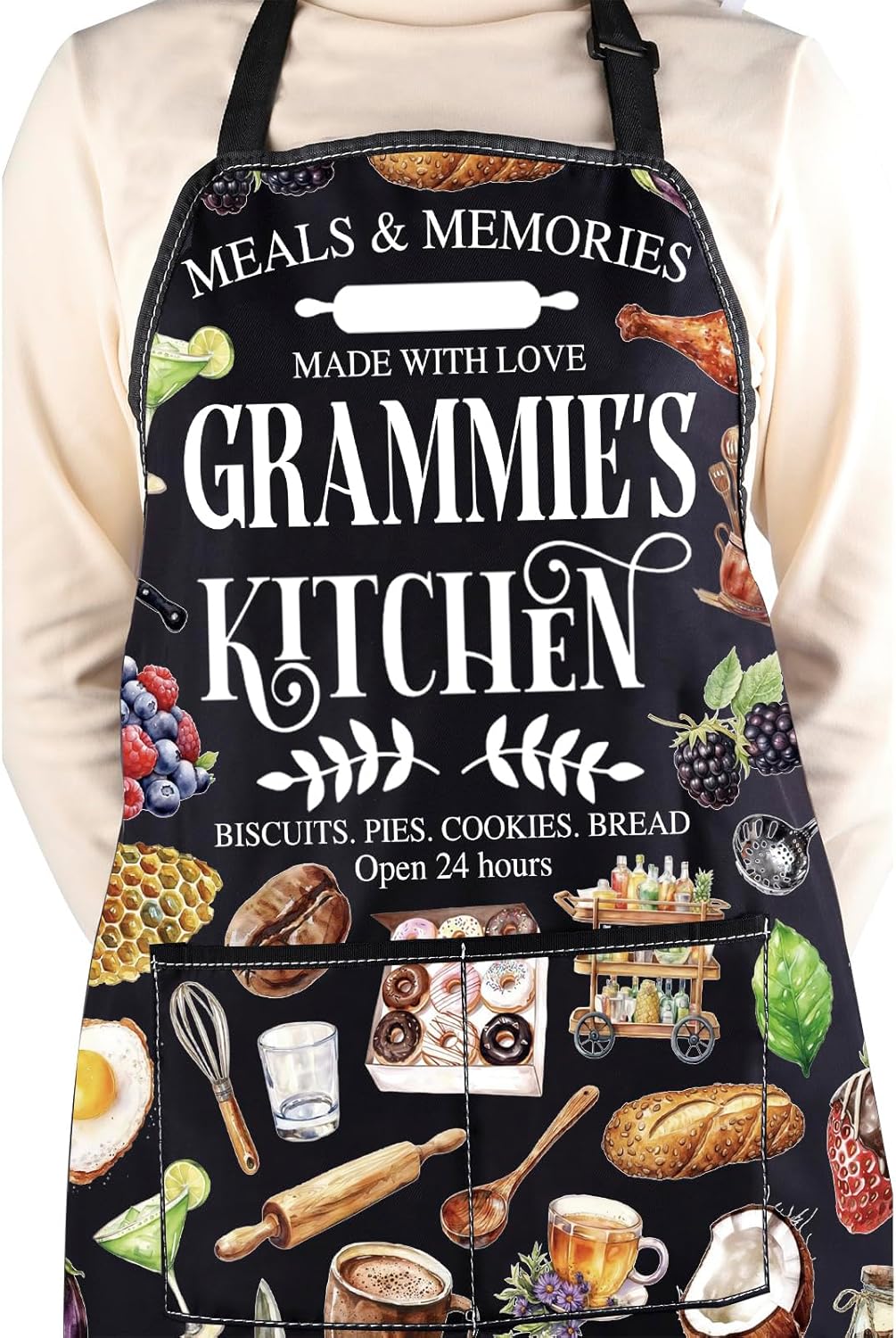 WCGXKO Grammie’s Kitchen Apron Grandmother Birthday Gift Best Grammie 