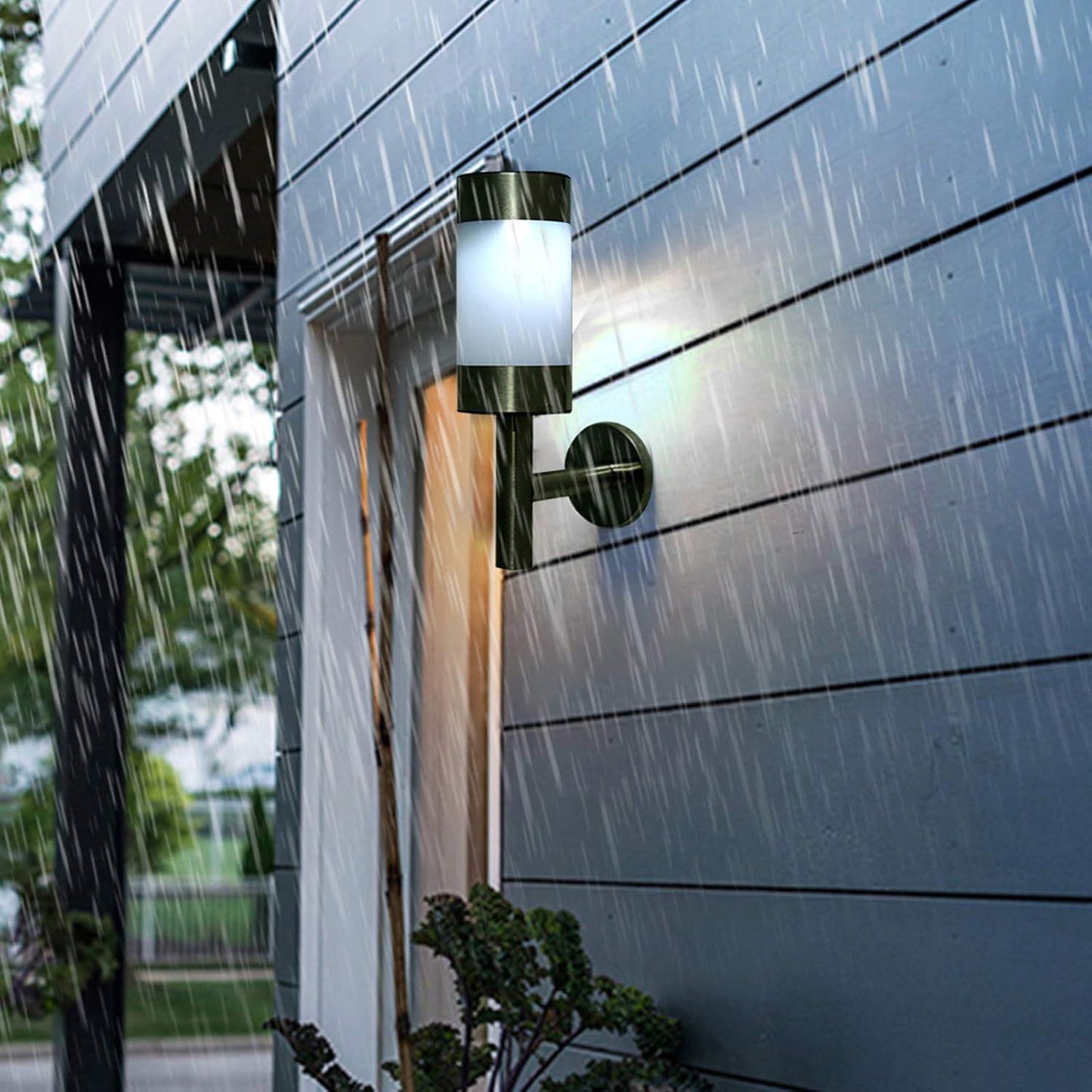 2pcs LED Solar Power Wall Mount Light, Stainless Steel Wall Light, Outdoor Wall Mounted Solar Power Light Lamp for Landscape Garden Yard Sensor Lamp Home Decoration, Stainless Steel Wall Light, 2pcs
