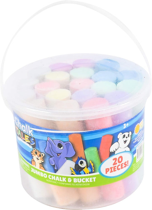 Sunny Days Entertainment Sidewalk Chalk Set for Kids with Storage, Was