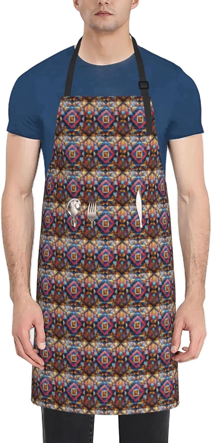 YANYU Shining Overlook Print 28x33 In Kitchen Apron Stylish Chef Apron with Pockets for Cooking Baking Painting