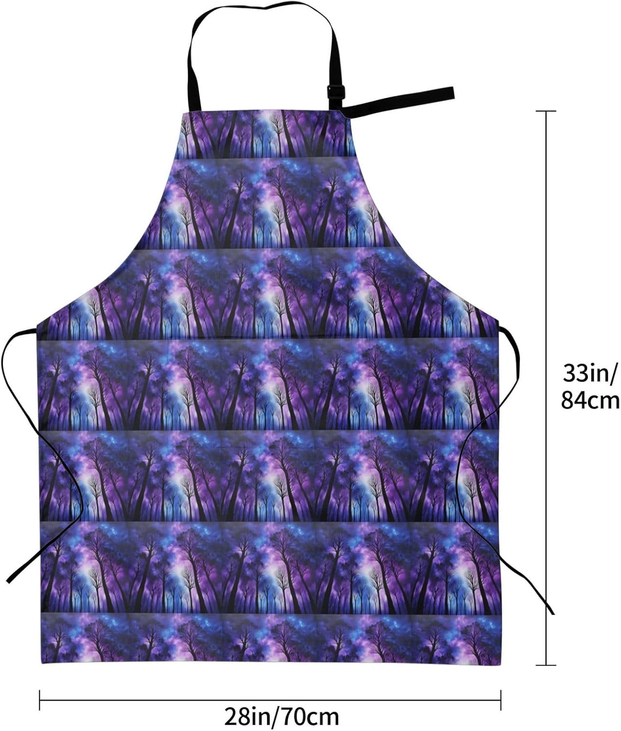 YANYU Starry Night Sky Deep Print 28x33 In Kitchen Apron Stylish Chef Apron with Pockets for Cooking Baking Painting