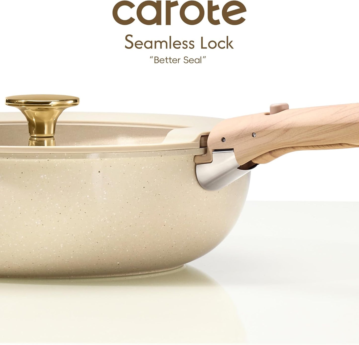 CAROTE 25PCS Ceramic Cookware Set, Pots and Pans set Non Stick, RV Kit