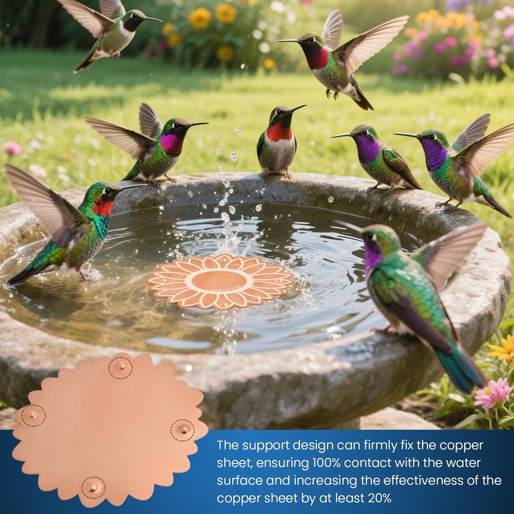 Copper Bird Bath Purification Disk, Outdoor Bird Bowls All-Season