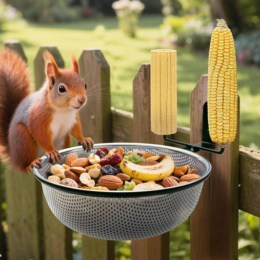 Squirrel Feeder Bowl (2L) Trees or Fences Mounted, Removable Squirrel 