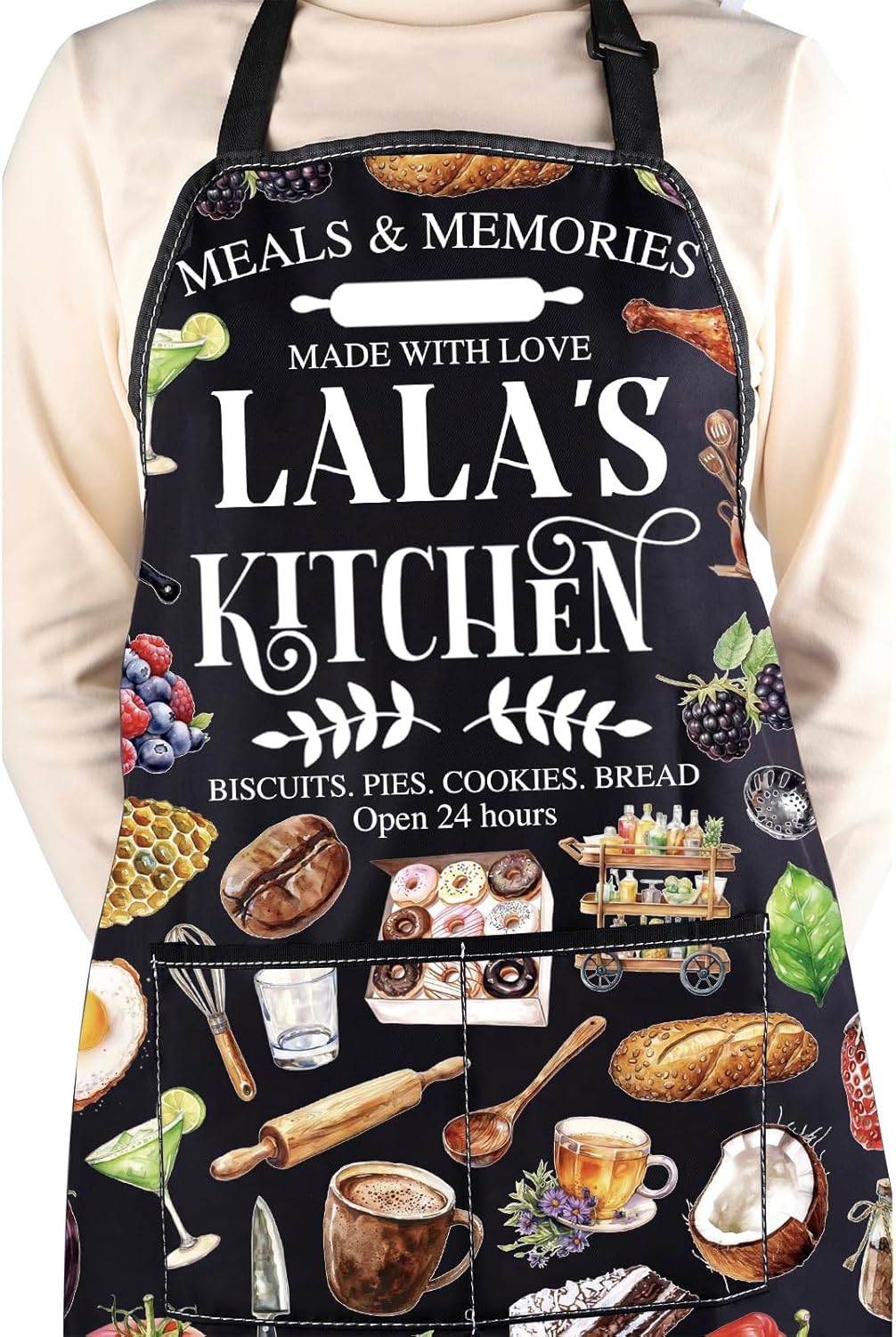 WCGXKO Lala’s Kitchen Apron Grandmother Birthday gift Best Lala Ever M