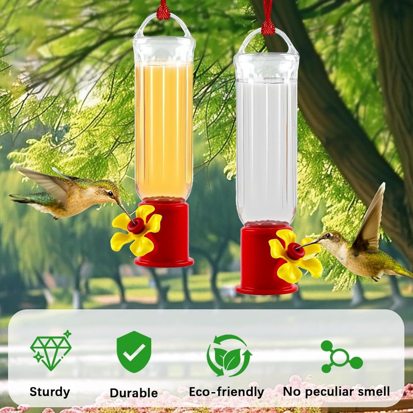 10 Pack Small Hummingbird Feeder for Outdoors Mini Hummingbird Feeders with S Hook Cleaning Brush Plastic Single Feeders for Outdoors Window Hanging