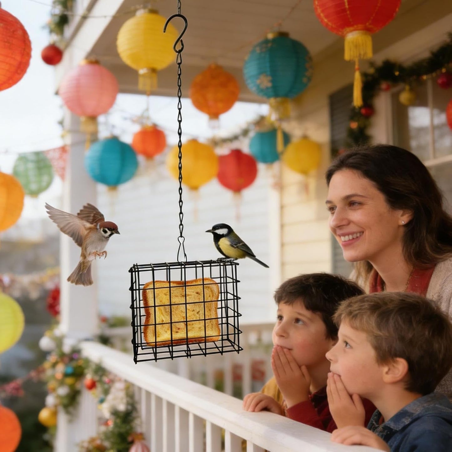 Suet Bird Feeder | Reusable Squirrel Proof Birdwatching Feeding Station - Squirrel Proof Suet Feeder - for Balcony Garden Yard Patio Outdoor Outside Hummingbirds Woodpeckers