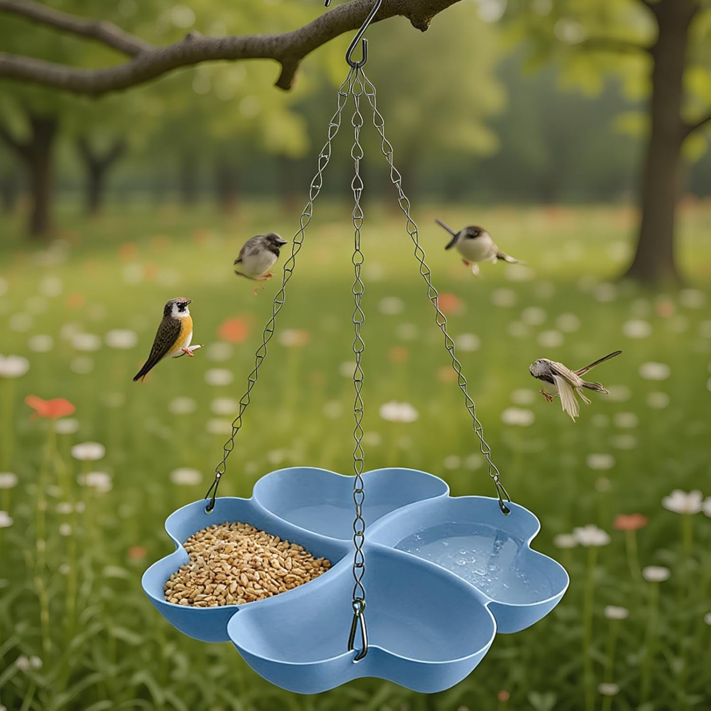 Small Bird Feeder | Petals Shape Bird Food Bowl - Garden Hummingbird Food Bowl,for Fence Porch Patio Outdoor Garden Backyard Apartment Balcony