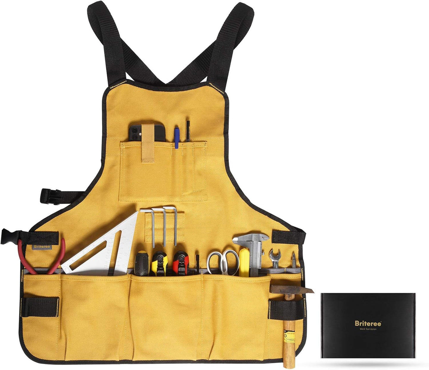 Work Tool Apron for Men and Women, Torso Length with 21 Tool Pockets, 