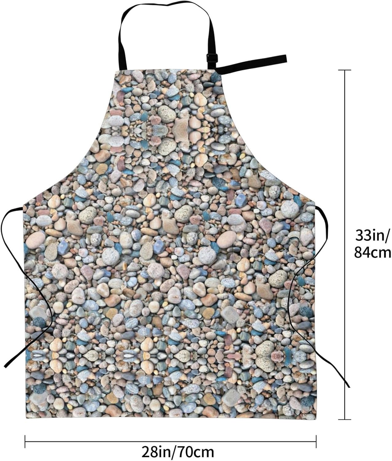 Pebble Stone Pattern Print Laundry apron 28x33 In Waterproof Kitchen Apron with Pockets for Cooking Baking