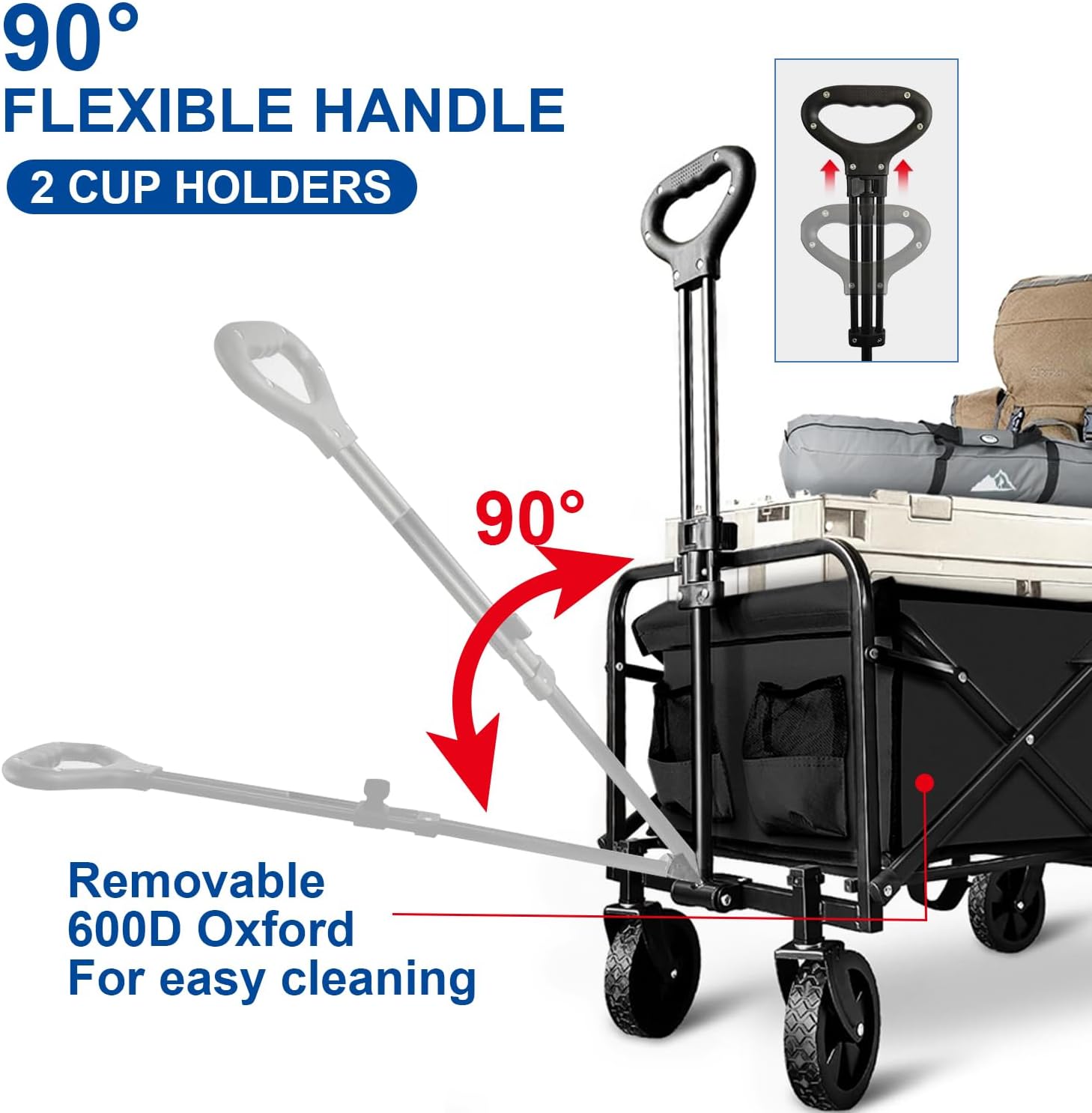 Collapsible Wagon Cart Foldable Portable Heavy Duty Folding Beach Wago