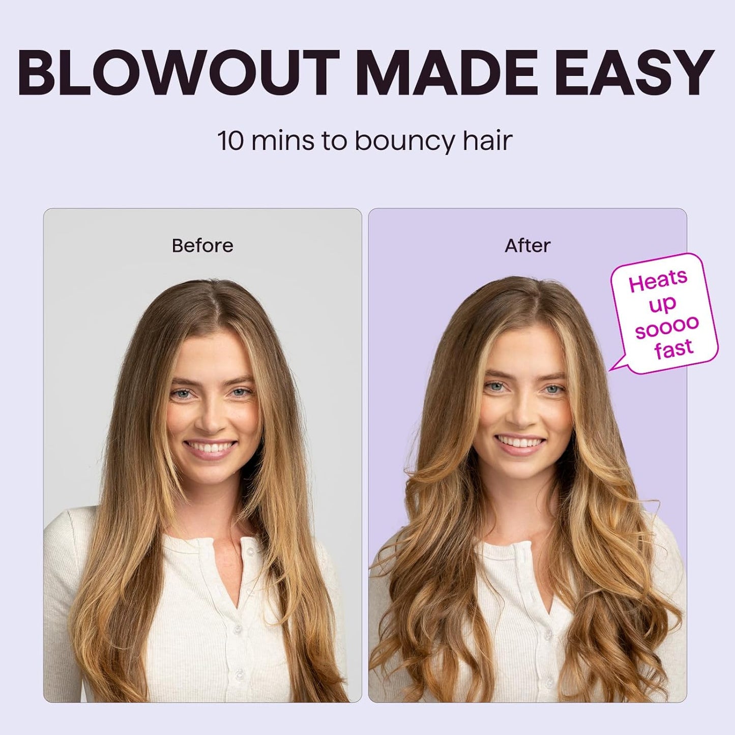 Wavytalk Thermal Brush, Blowout Boost 1.5 inch Heated Round Brush for 