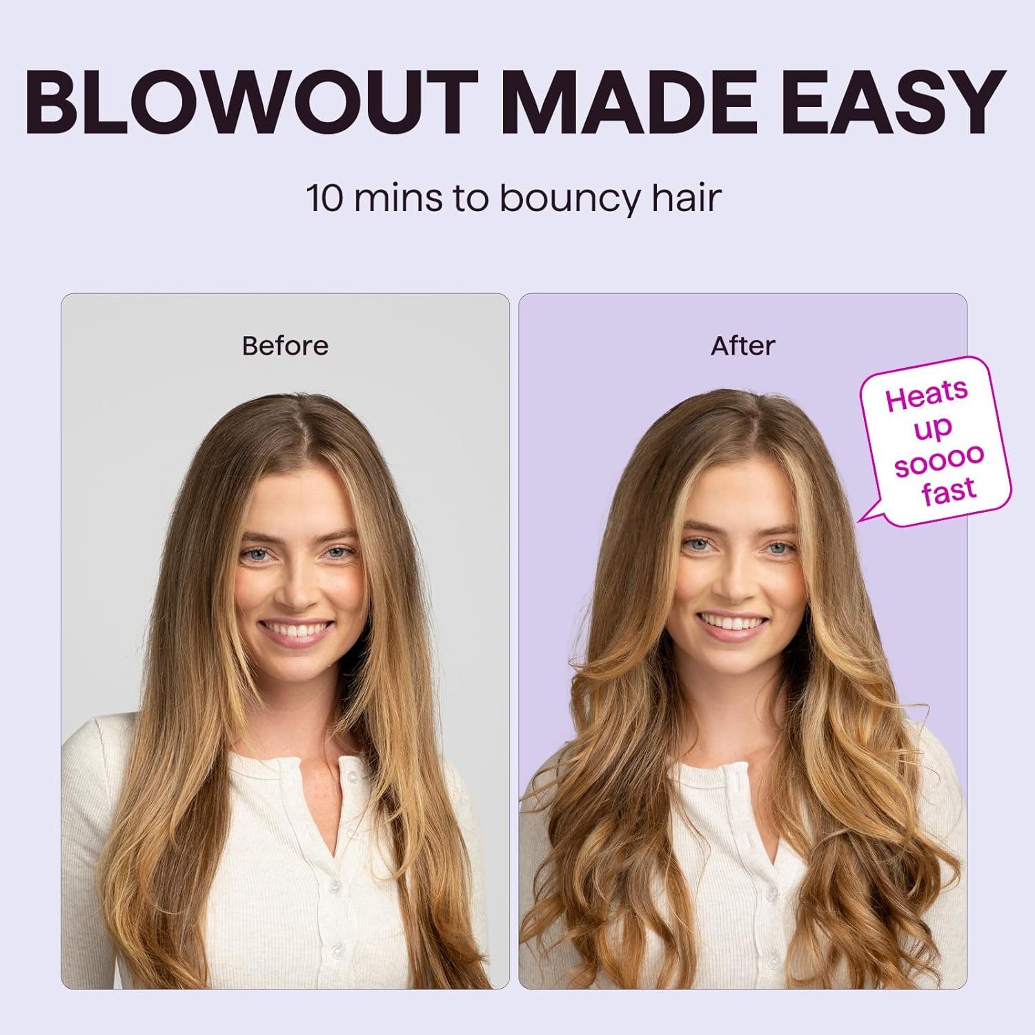 Wavytalk Thermal Brush, Blowout Boost 1.5 inch Heated Round Brush for 