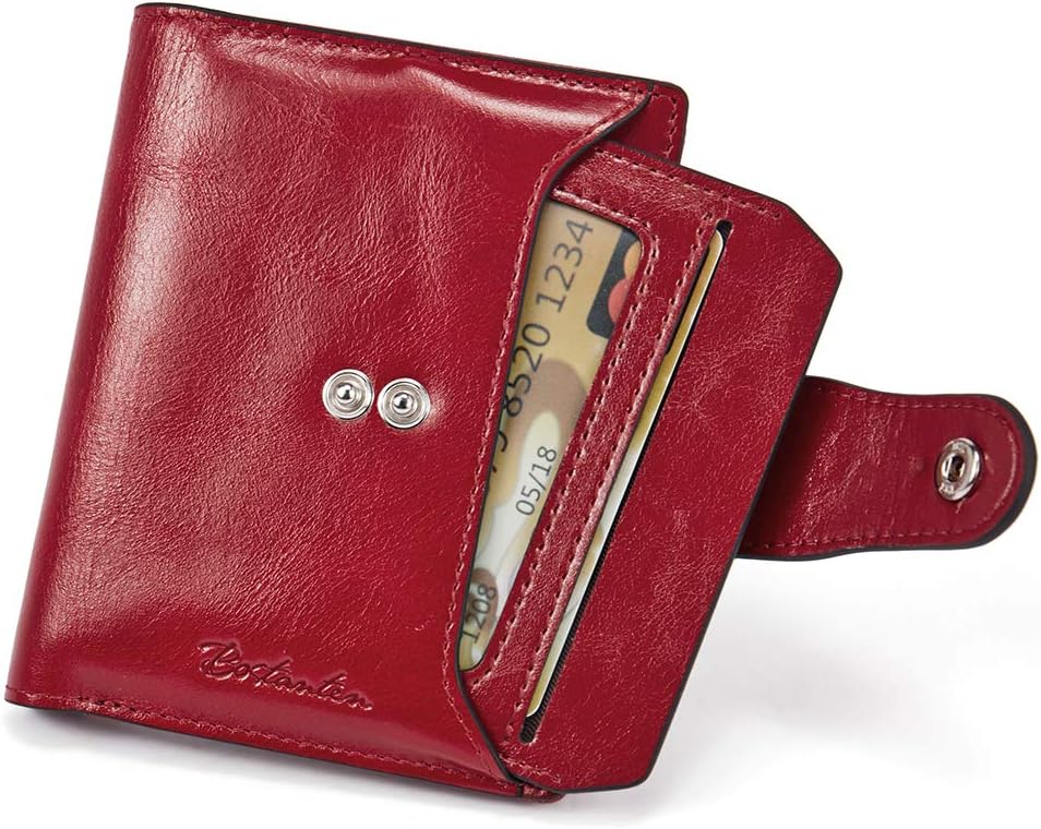 BOSTANTEN Women Leather Wallet RFID Blocking Small Bifold Zipper Pocke