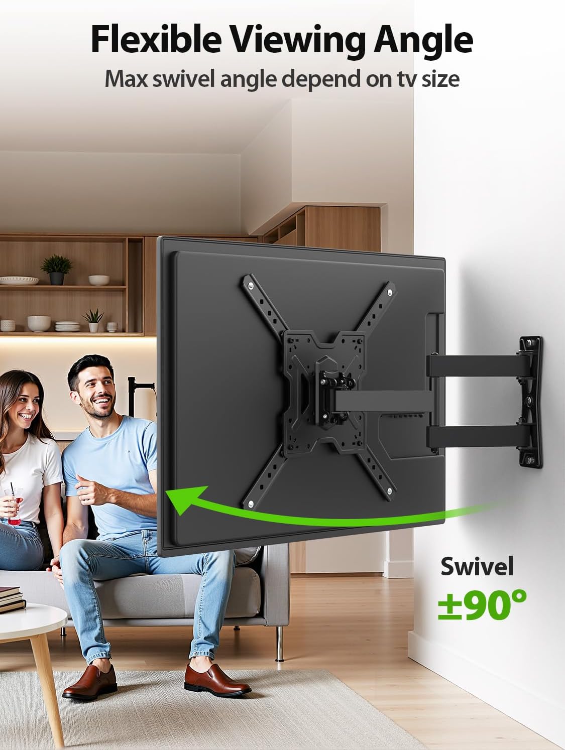 USX MOUNT UL Listed Full Motion TV Mount, Swivel Articulating Tilt TV 
