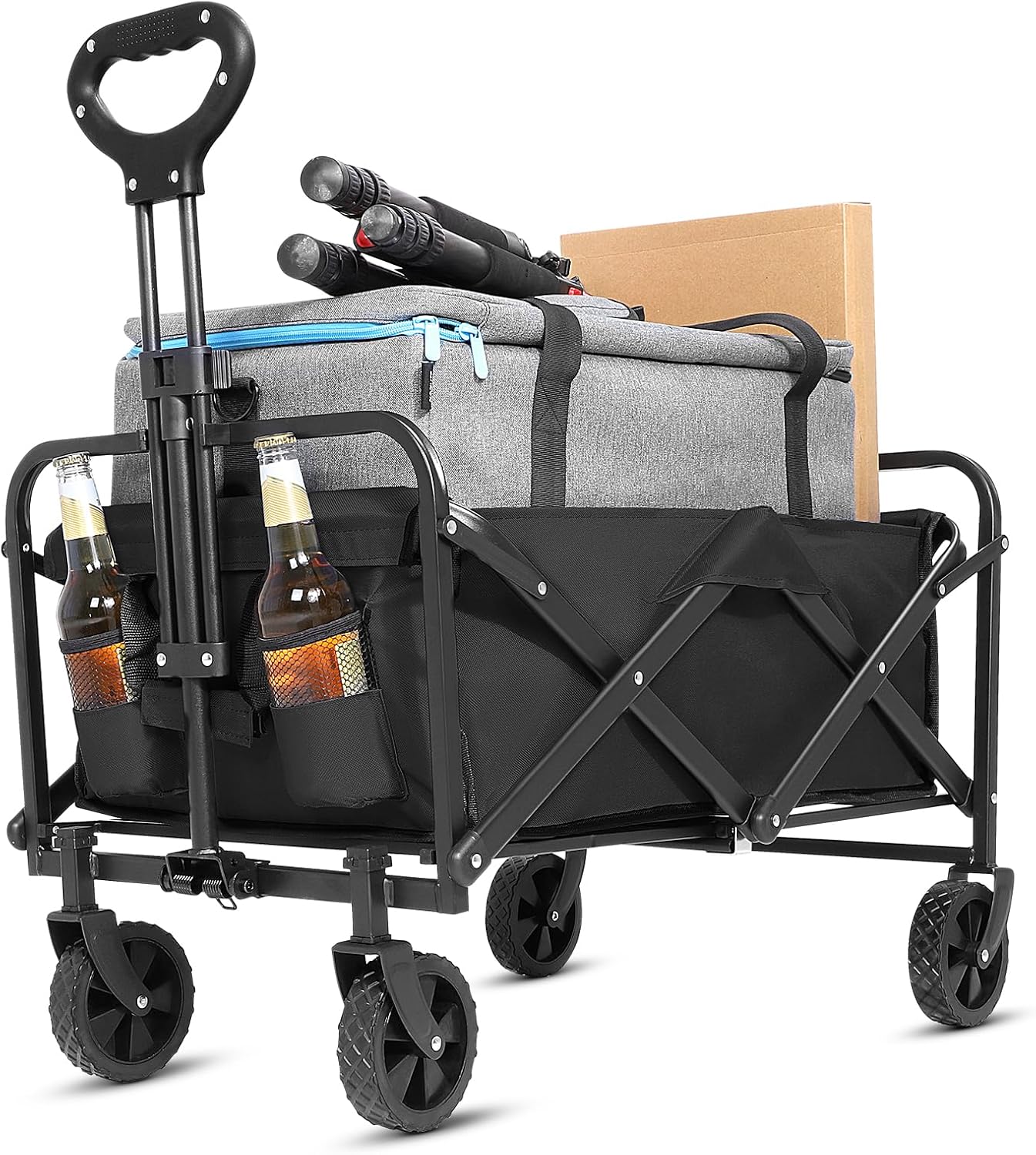 Collapsible Wagon Cart Foldable,Wagon Carts with Wheels Folding,Utilit