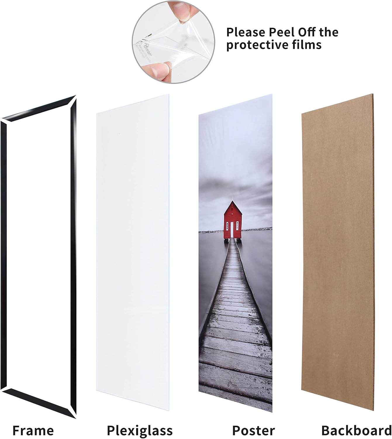 ELSKER&HOME 22.375 x 34 Poster Frame 3 Pack, Black Picture Frame for Horizontal or Vertical Wall Mounting, Sturdy and Scratch-proof