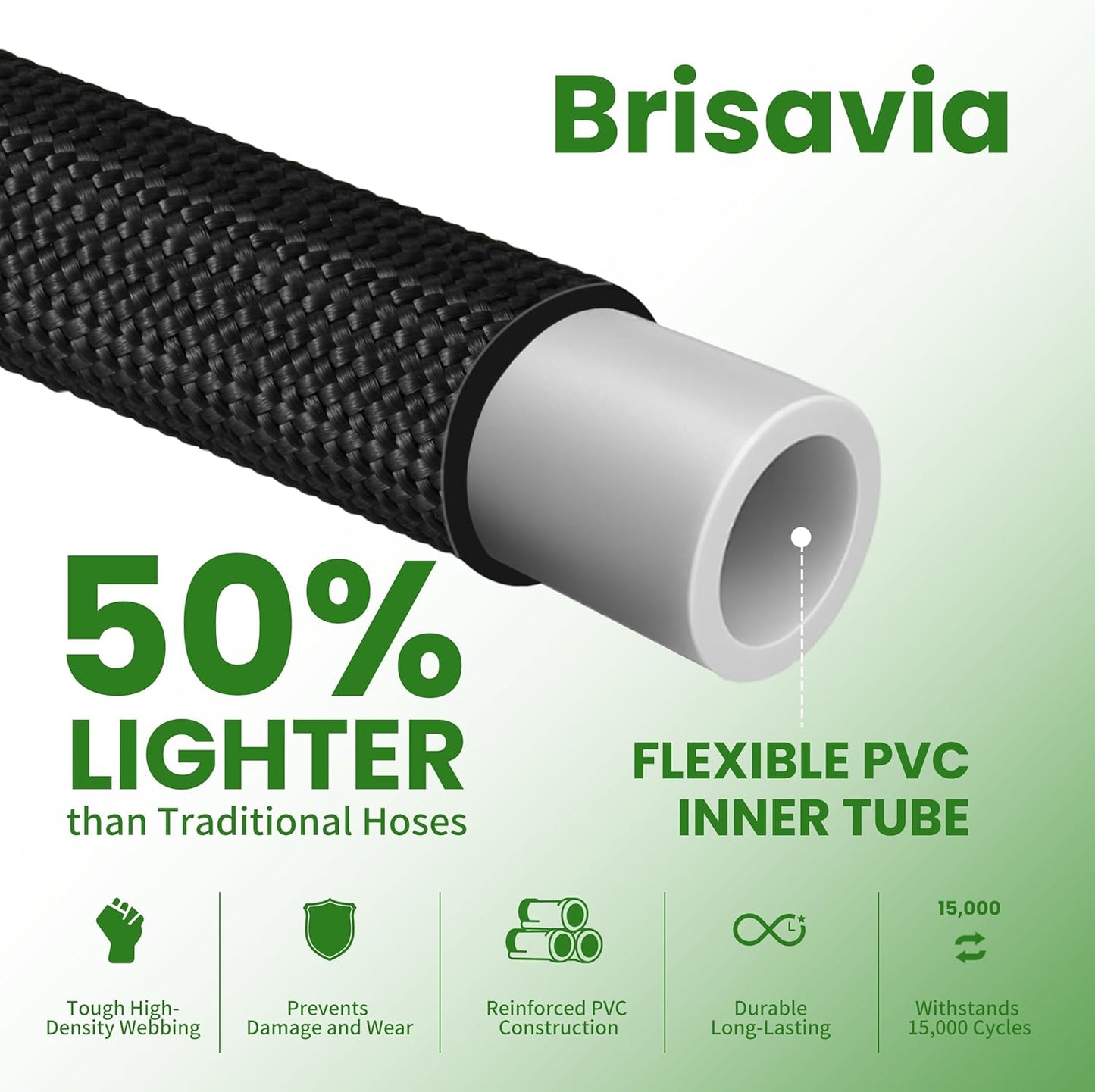 100ft Garden Hose – Lightweight & Flexible Water Hose, Leak-Proof Fabr