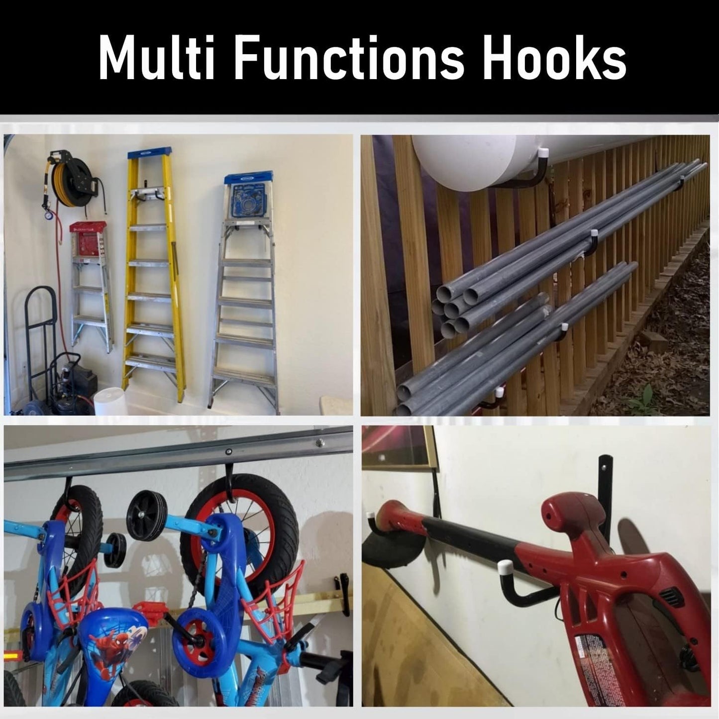 20Pcs Heavy Duty Garage Storage Hooks, 6.7 Inches Garage Wall Hook for Hanging Tools, Ladder, Bicycle, Chairs