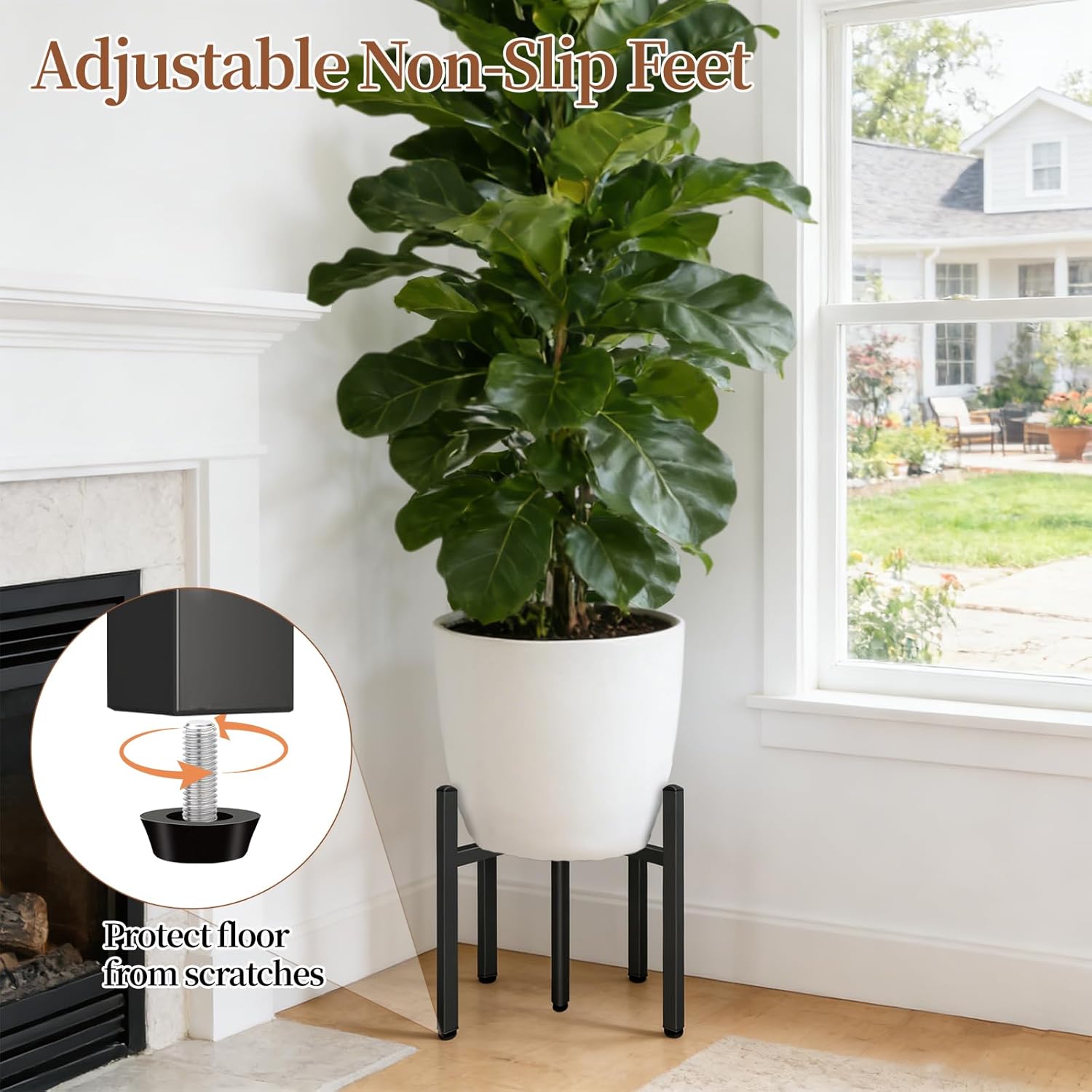 Plant Stand Indoor Outdoor, Adjustable Plant Stands Fit for 15–20-Inch