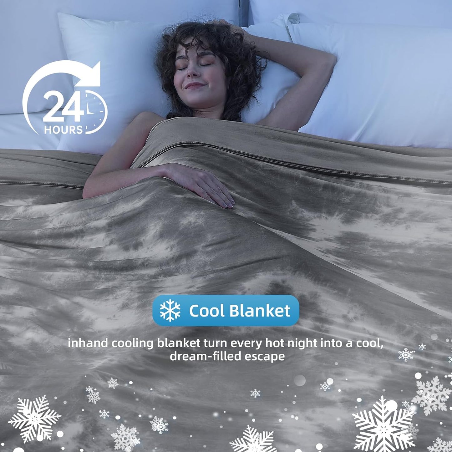 inhand Cooling Blanket Queen Size (90"x90"), Cooling Blankets for Hot Sleepers, Absorbs Heat to Keep Adults Cool For Summer Nights Sweats, Thin Cold Lightweight Blanket for Couch Bed, All Season Use