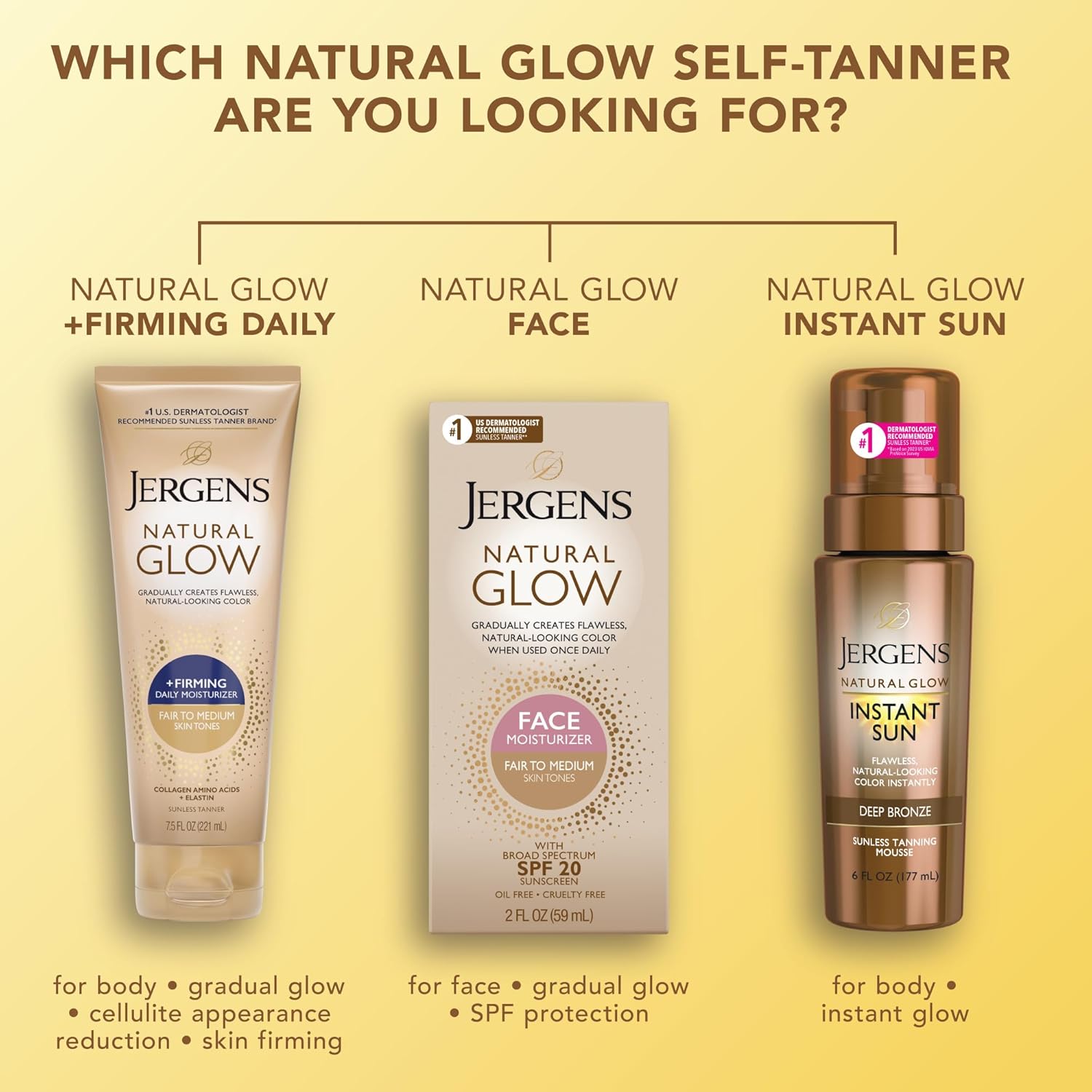 Jergens Natural Glow +Firming Self Tanner Body Lotion, Fair to Medium 