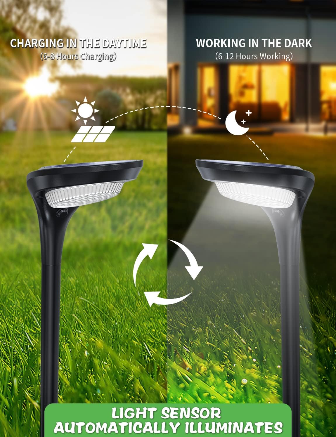 Solar Pathway Lights Outdoor 4 Pack - 150 LM High Bright Solar Lights 