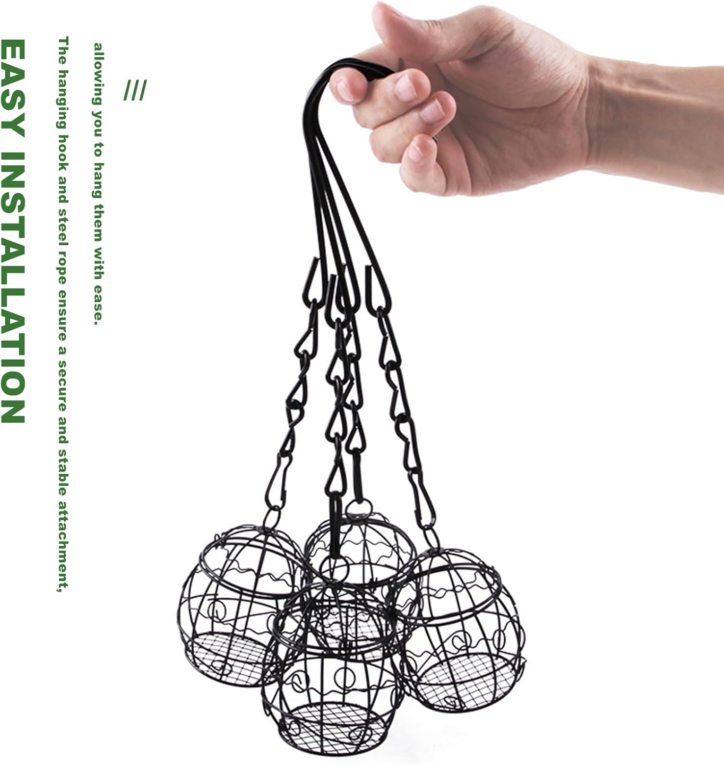 Chchmu Bird Feeders for Outdoors, 2 Pcs Metal Birdcage Shaped Bird See