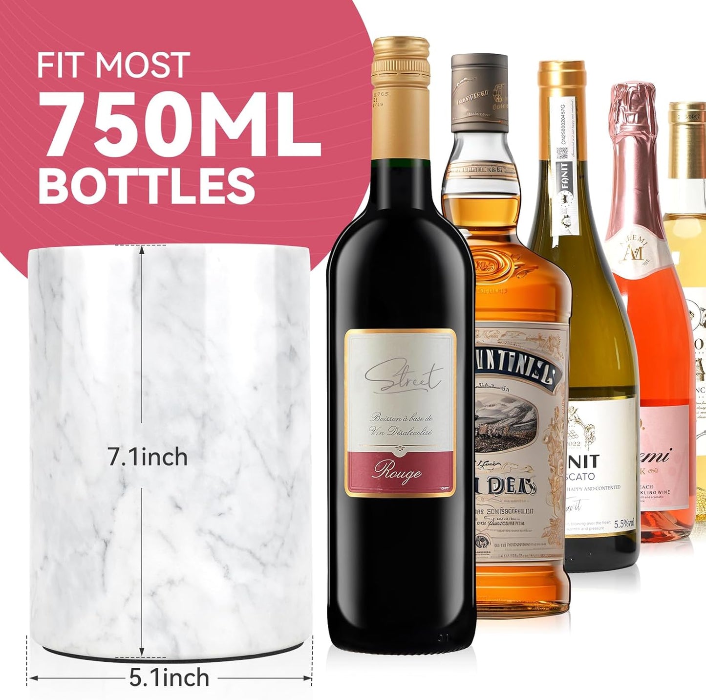 Marble Wine Chiller for Bottle,Wine Chiller Bucket,Wine Cooler Bucket 