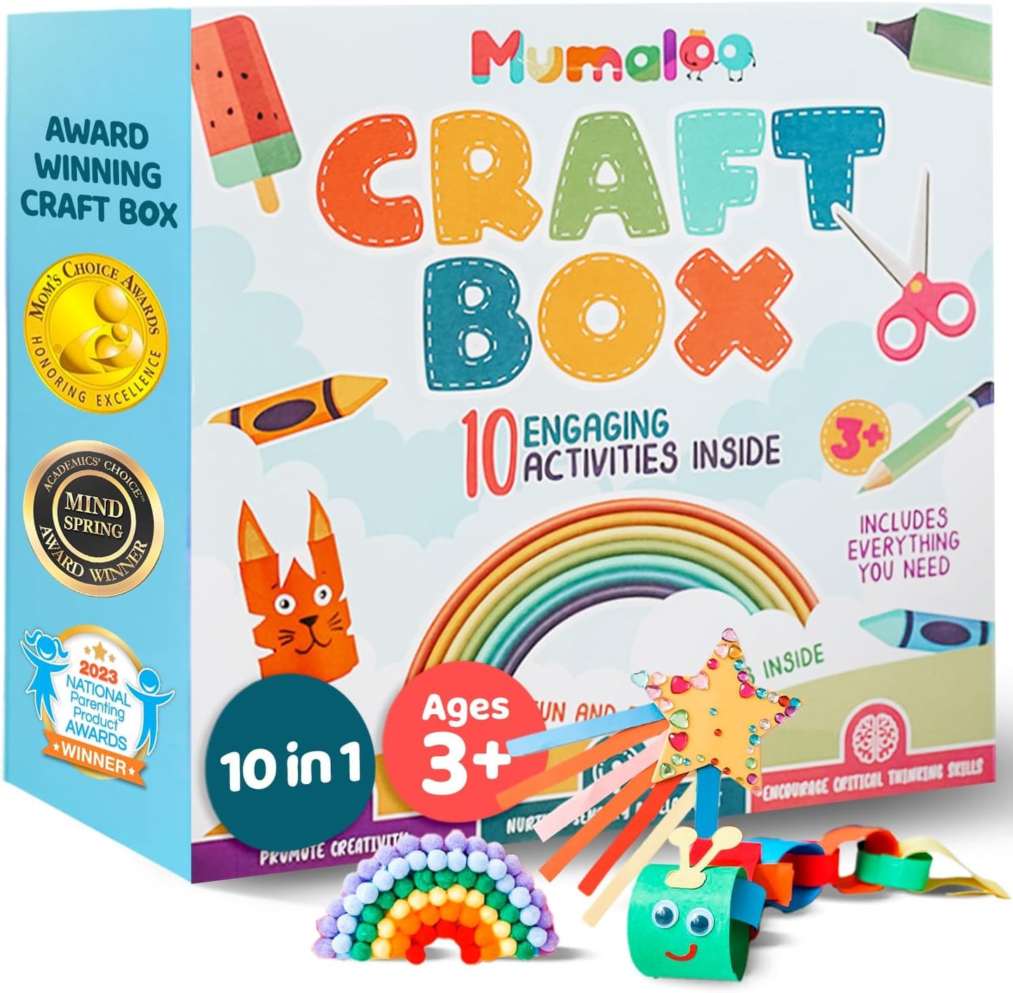 Craft Box for Kids - 10 Creative Arts and Crafts for Kids Ages 4-8, Fu